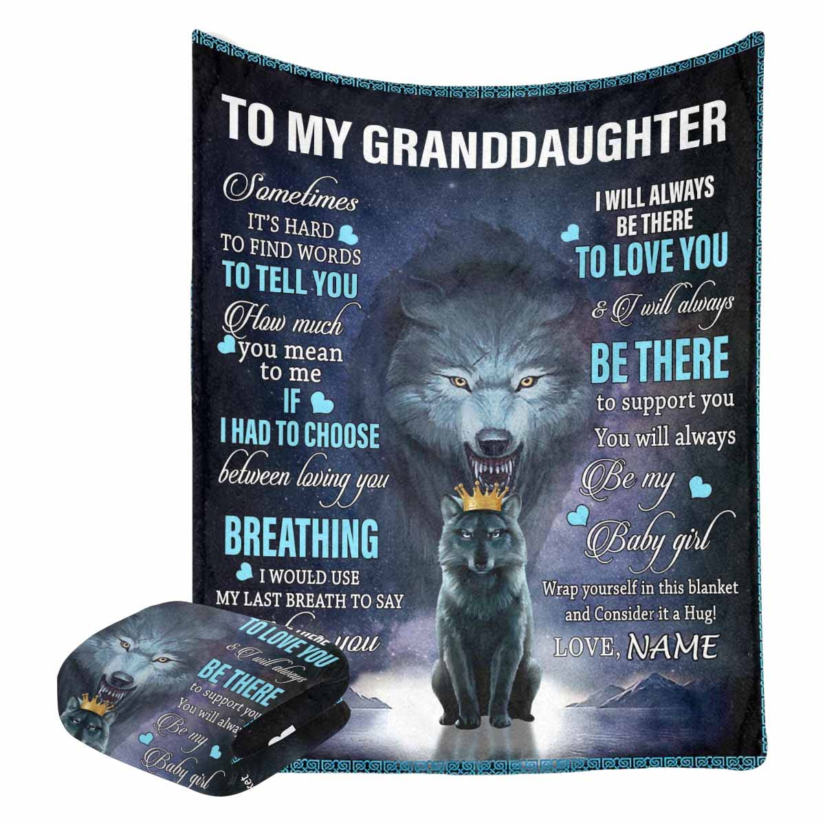 Personalized Custom Name Blanket for Granddaughter - 