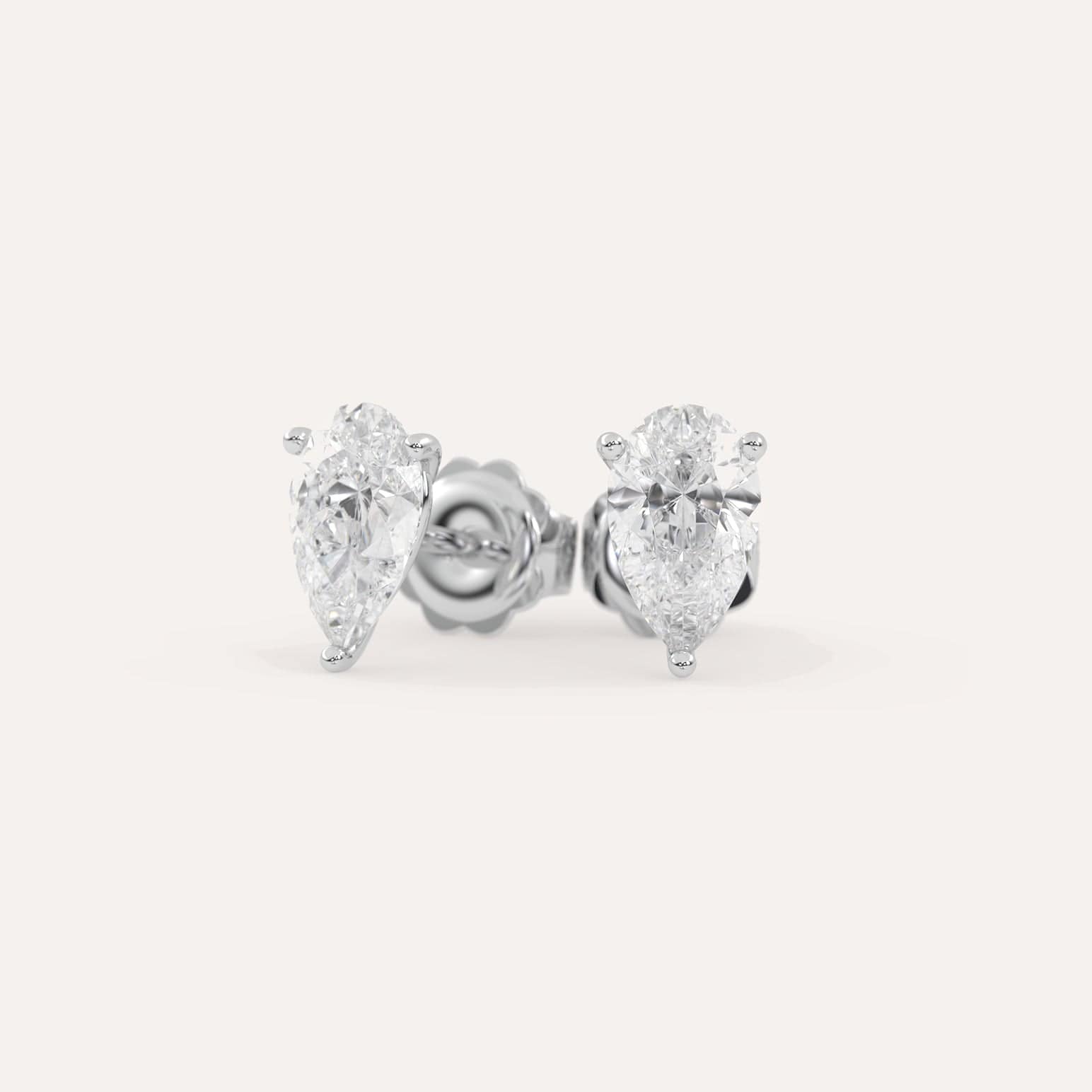 3 Carat Pear Diamond Stud Earrings - 14K White Gold Dangle Earrings for Women, Perfect for Weddings, Anniversaries & Special Occasions