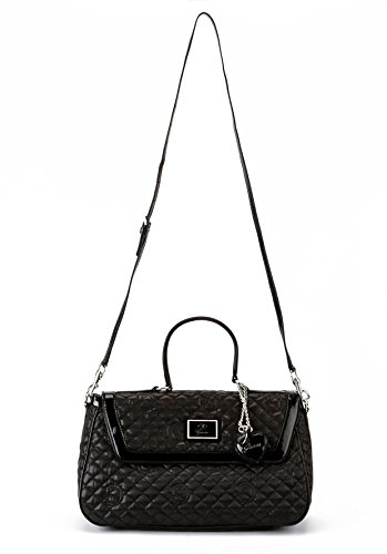 Adri Black Quilted Leather Top Handle Handbag for Women - Elegant Shoulder Bag with Gold-Tone Hardware - Perfect for Work, Date Night & Special Occasions