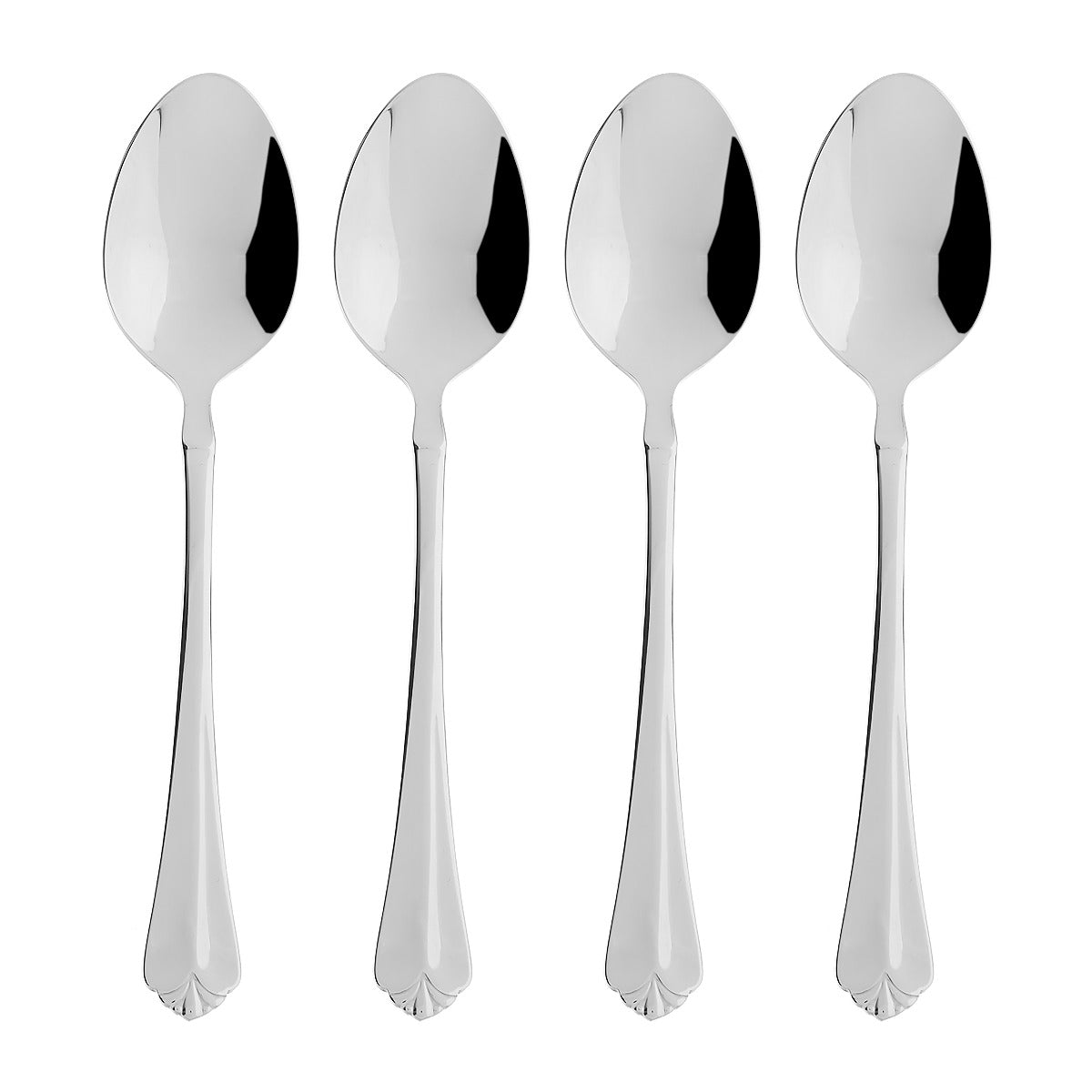 Premium Juilliard Stainless Steel Teaspoon Set of 4 - Elegant Dessert & Coffee Spoons for Tea Parties, Afternoon Tea, and Fine Dining