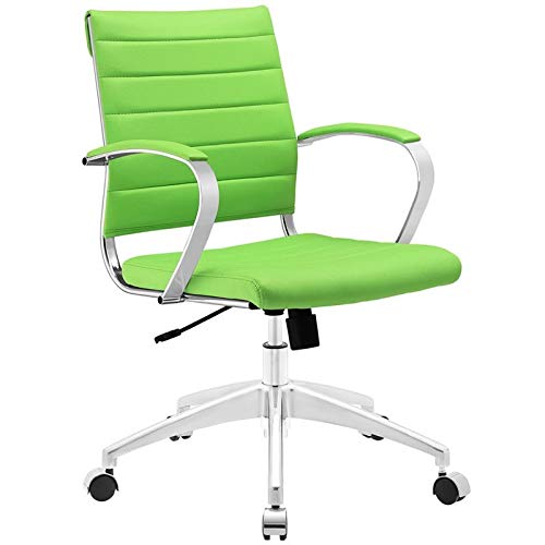 Hawthorne Collections Modern Mid Back Office Chair - Ergonomic Mesh Desk Chair with Adjustable Height & Lumbar Support, Bright Green - Perfect for Home Office, Gaming & Workspace