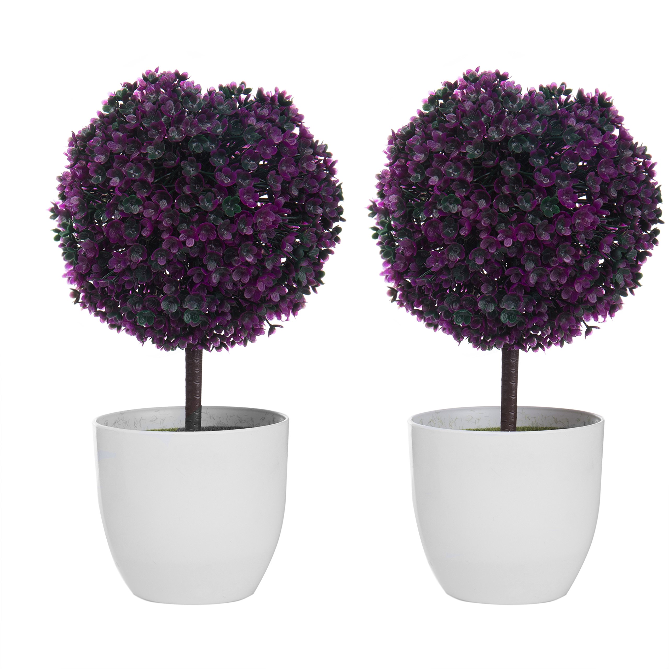 MyGift Set of 2 Artificial Topiary Indoor Decor - 12