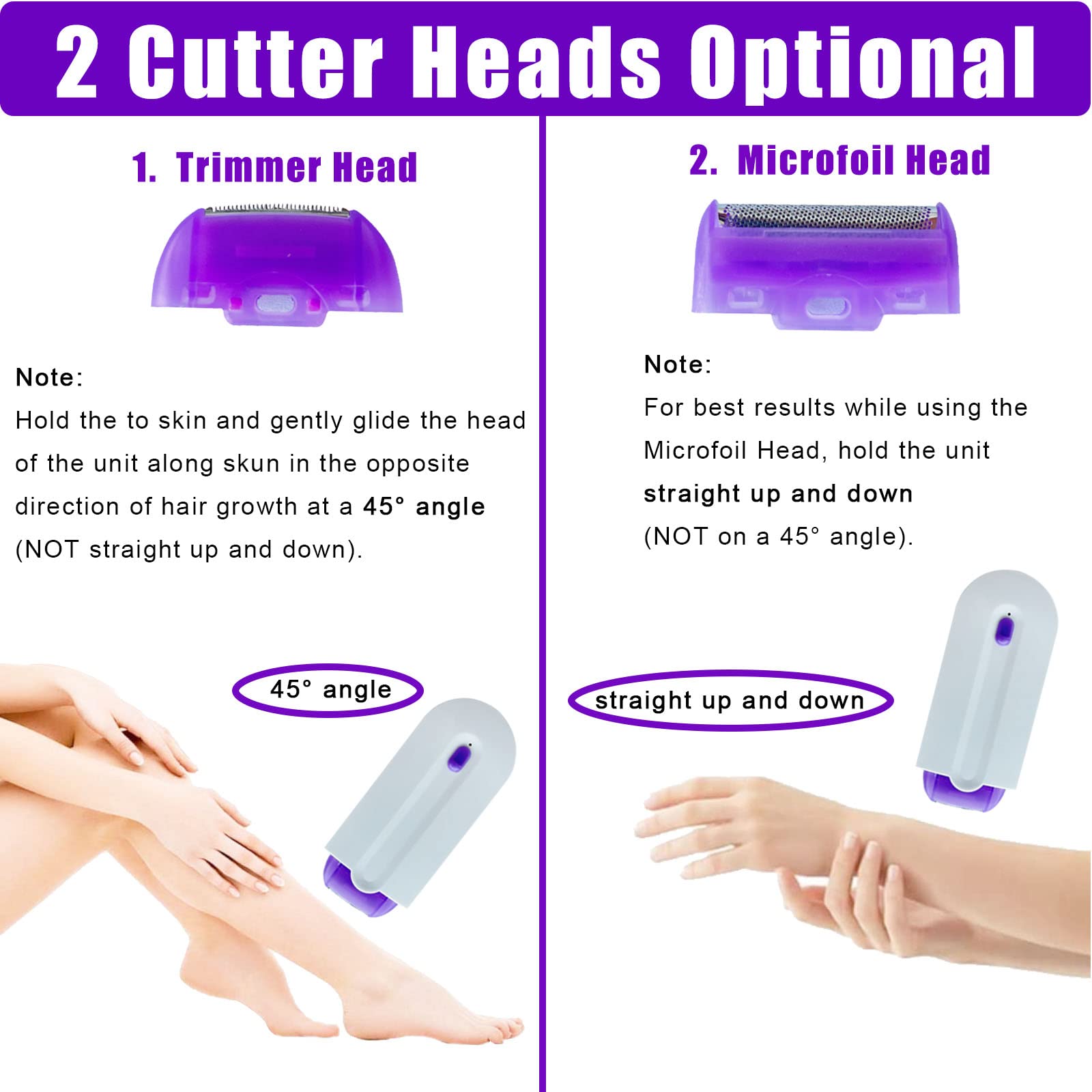 PIOCmuy Silky Smooth Hair Eraser - Painless Rechargeable Epilator with Light Technology for Body Hair Removal | Suitable for Legs, Arms, Bikini Line & Face | White Hair Remover for Women & Men