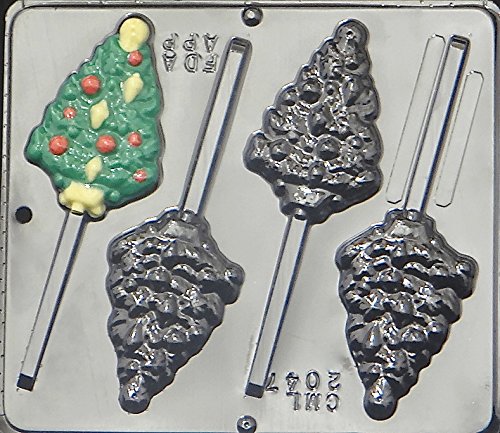 Christmas Tree Lollipop Mold for Chocolate & Candy Making - Holiday Baking Decorations for Christmas Treats, DIY Desserts, and Party Favors
