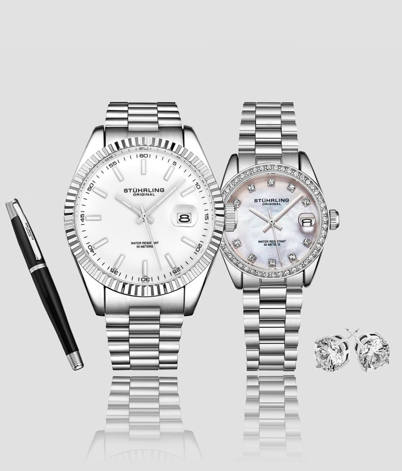 Elegant Lineage Jewelry Set with Signature Pen & Stud Earrings - Perfect for Gifts, Weddings & Special Occasions