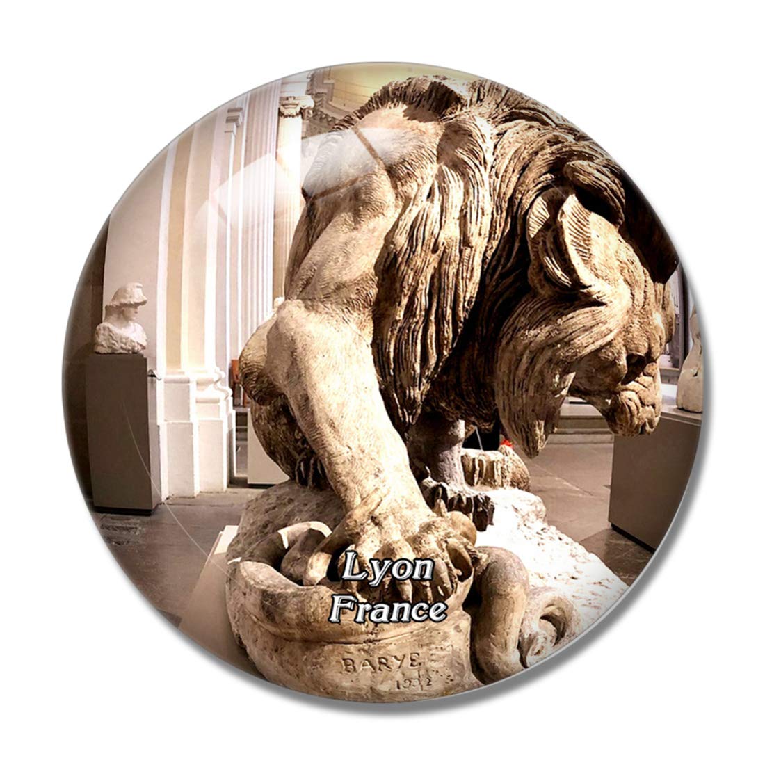 Lyon France Museum of Fine Arts 3D Refrigerator Magnet - Crystal Glass Souvenir for Whiteboard & Fridge - Perfect for Home, Office & Travel Gifts