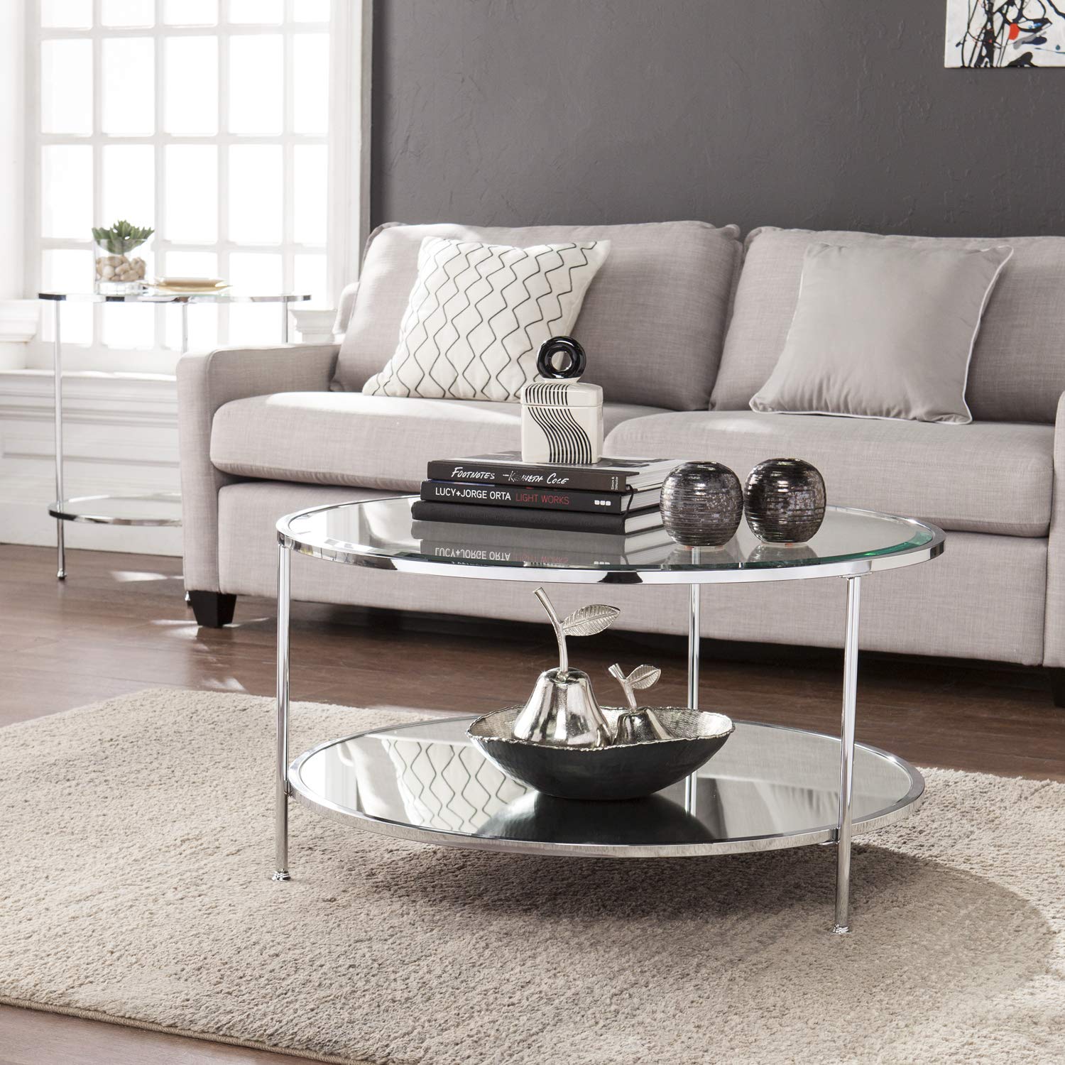 SEI FURNITURE Risa Cocktail Table - Modern Black Coffee Table for Living Room, Perfect for Small Spaces & Home Decor