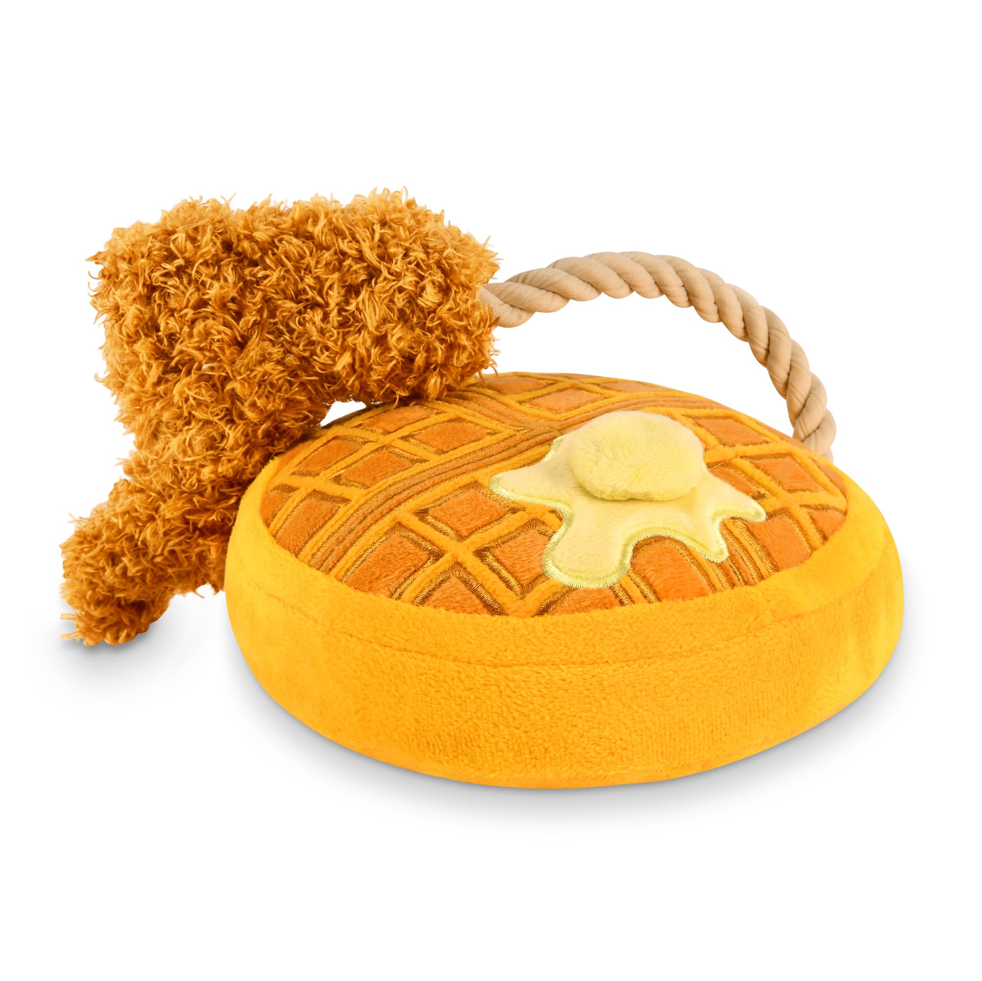 P.L.A.Y. Dog Toy - Soft Plush Chicken and Waffle Chew Toy for Small Dogs | Perfect for Indoor Play, Cuddling & Training
