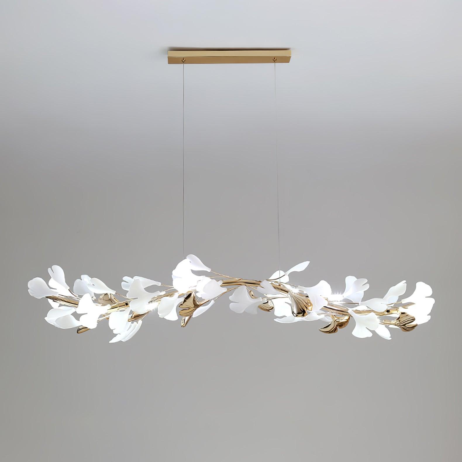 Elegant Ginkgo Leaf Chandelier - Modern Gold Ceiling Light Fixture for Dining Room, Living Room & Bedroom Decor | Perfect for Home, Hotel and Restaurant Lighting