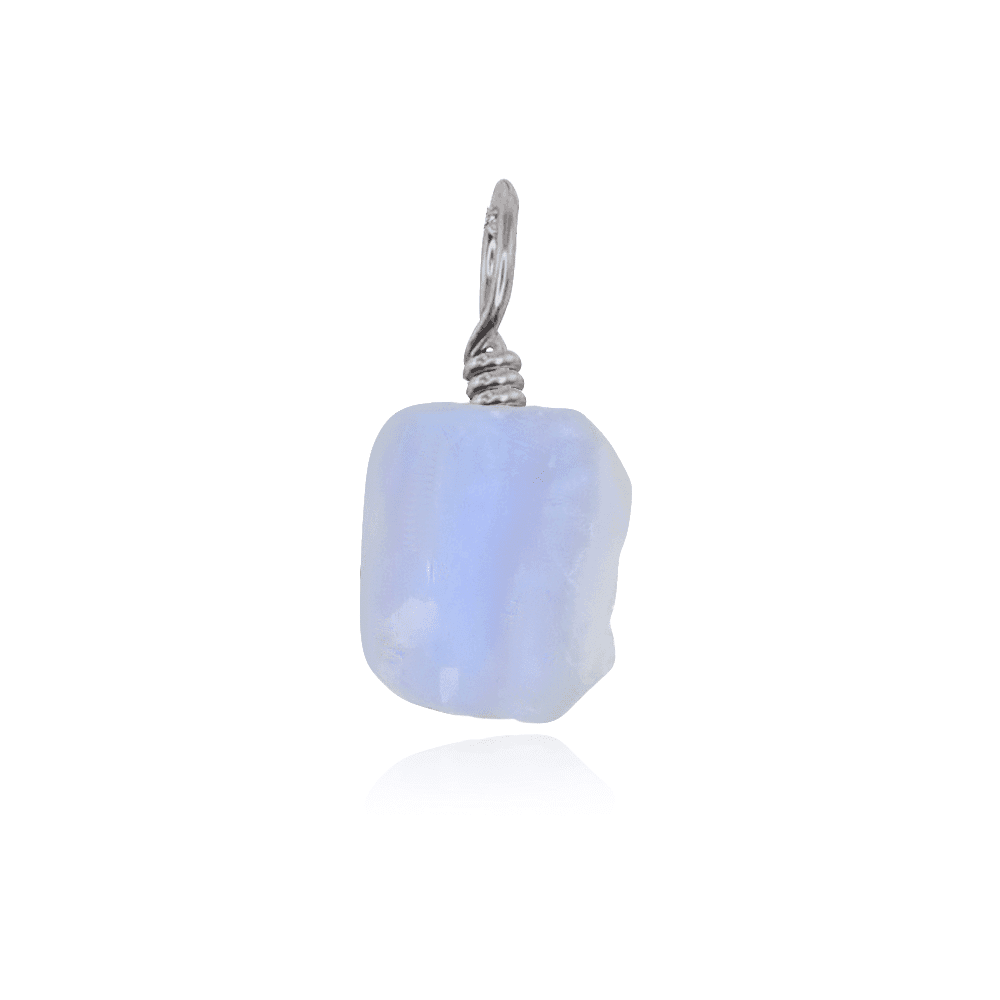 Natural Raw Blue Lace Agate Crystal Pendant Necklace - Healing Stone Jewelry for Women - Perfect for Meditation, Energy Work & Spiritual Gifts