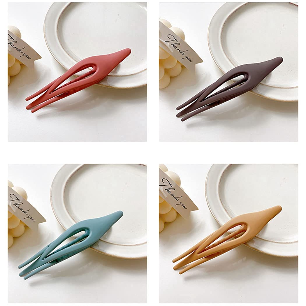 Licogel 6PCS Matte Duckbill Barrettes - Large Non-Slip Hair Clips for Women & Girls, Unique Simple Hair Accessories for School, Work, Party & Daily Styling