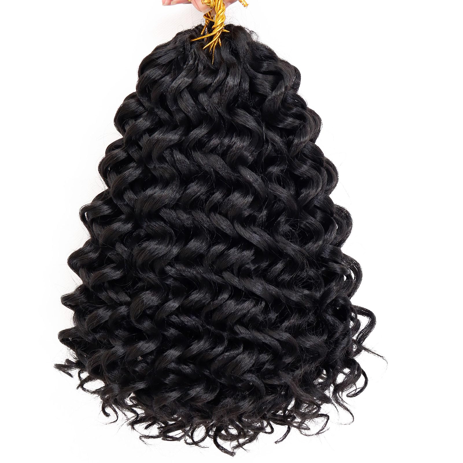 7 Packs 10 Inch Deep Ocean Water Wave Crochet Hair for Black Women - GOGO Curl Synthetic Bohemian Braiding Hair (1B, 10