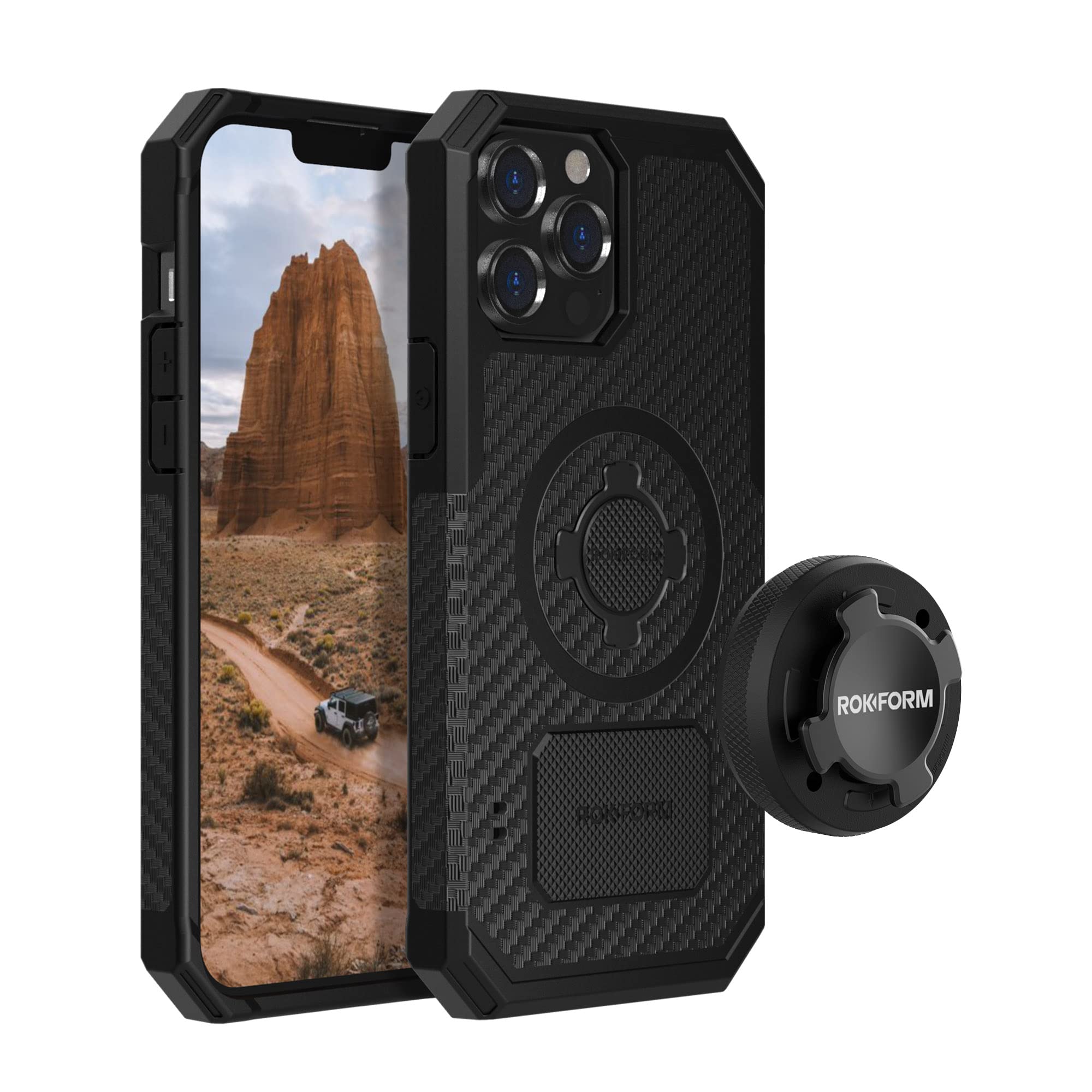 Rokform iPhone 13 Pro Max Rugged Case with Aluminum RokLock Phone Mount - Durable Protection for Outdoor Adventures, Cycling, and Travel