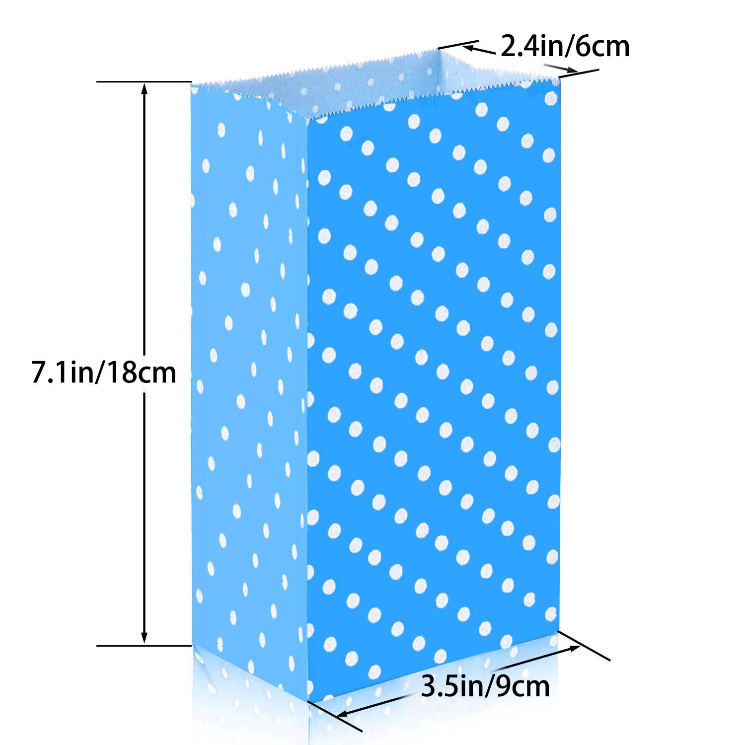 Onwon® 24-Piece Gift Dot Paper Bags - Flat Bottom Lunch Bags, Grocery Bags, Party Favor Bags for Candy, Crafts & Gifts - Perfect for Birthday Parties, Baby Showers & Holiday Treats