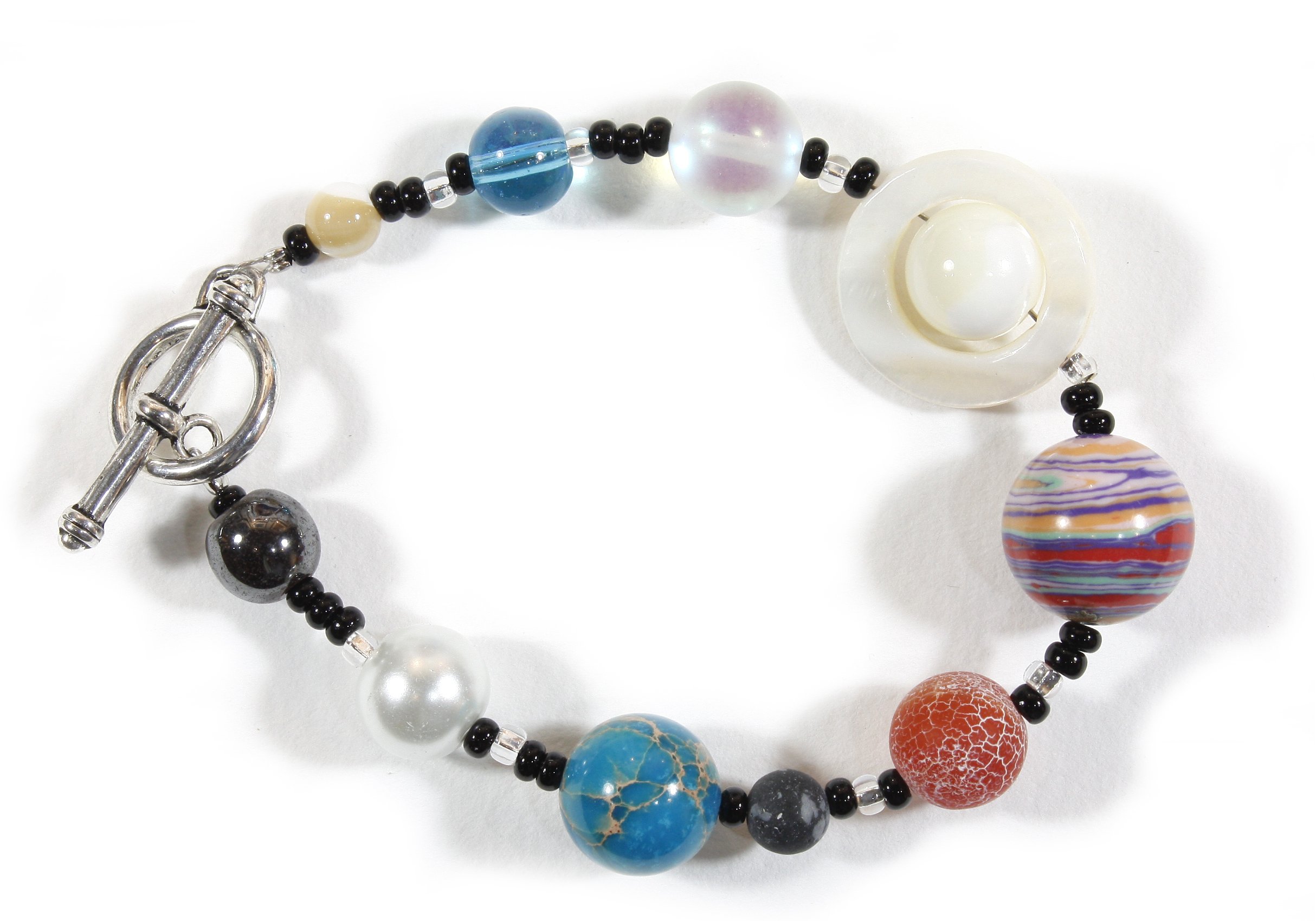 Solar System Bracelet - The Nine Planets Jewelry, 7 Inch Adjustable Bracelet for Women & Men | Perfect for Astronomy Lovers, Space-Themed Gifts & Everyday Wear