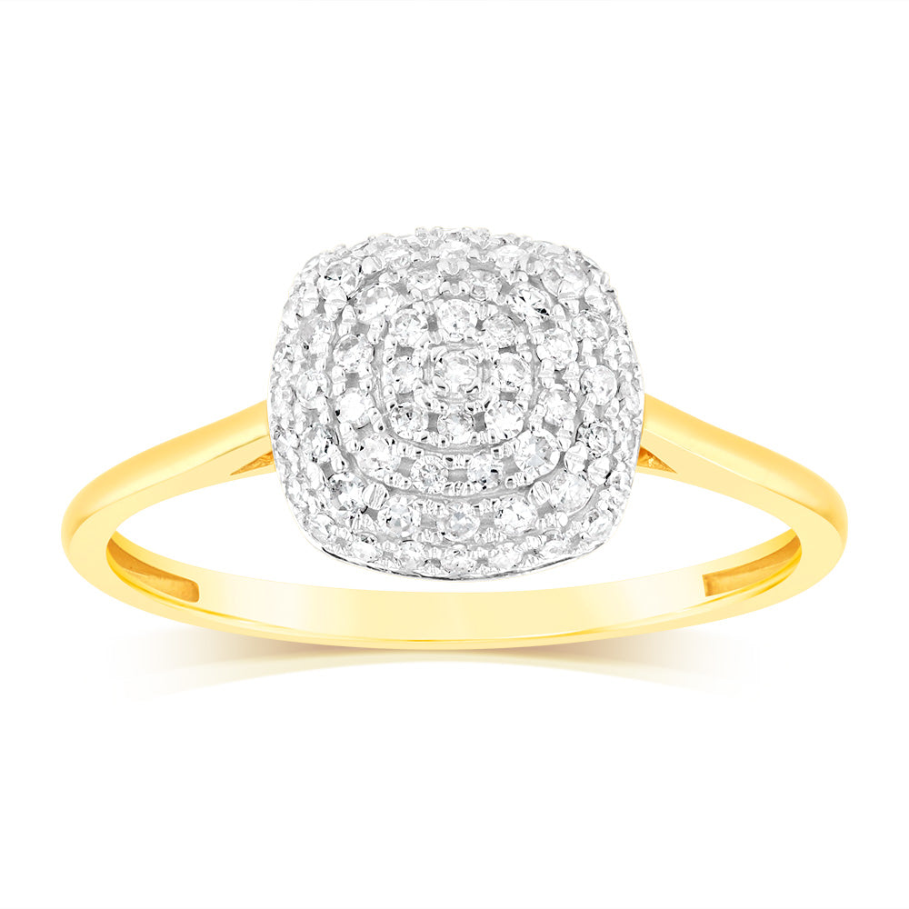 0.30 Carat Diamond Dress Ring in 9ct Yellow Gold - Elegant Women's Jewelry for Weddings, Anniversaries & Special Occasions