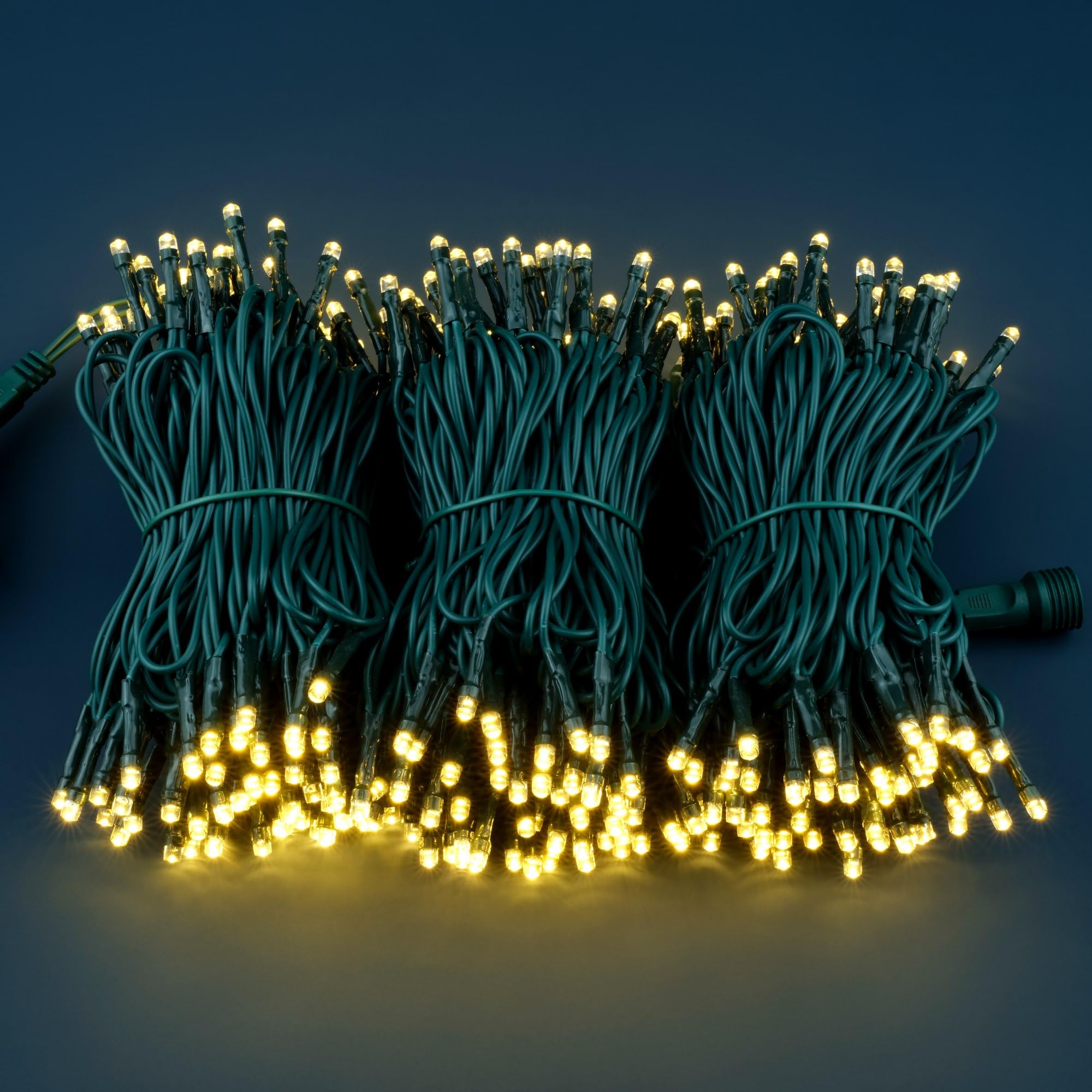 Yuetime 100ft 300 LED Warm White Christmas String Lights with 8 Adapter Modes, 5mm Wide Angle Green Wire - Indoor/Outdoor Holiday Decor for Tree, Patio, Wedding & Party Lighting