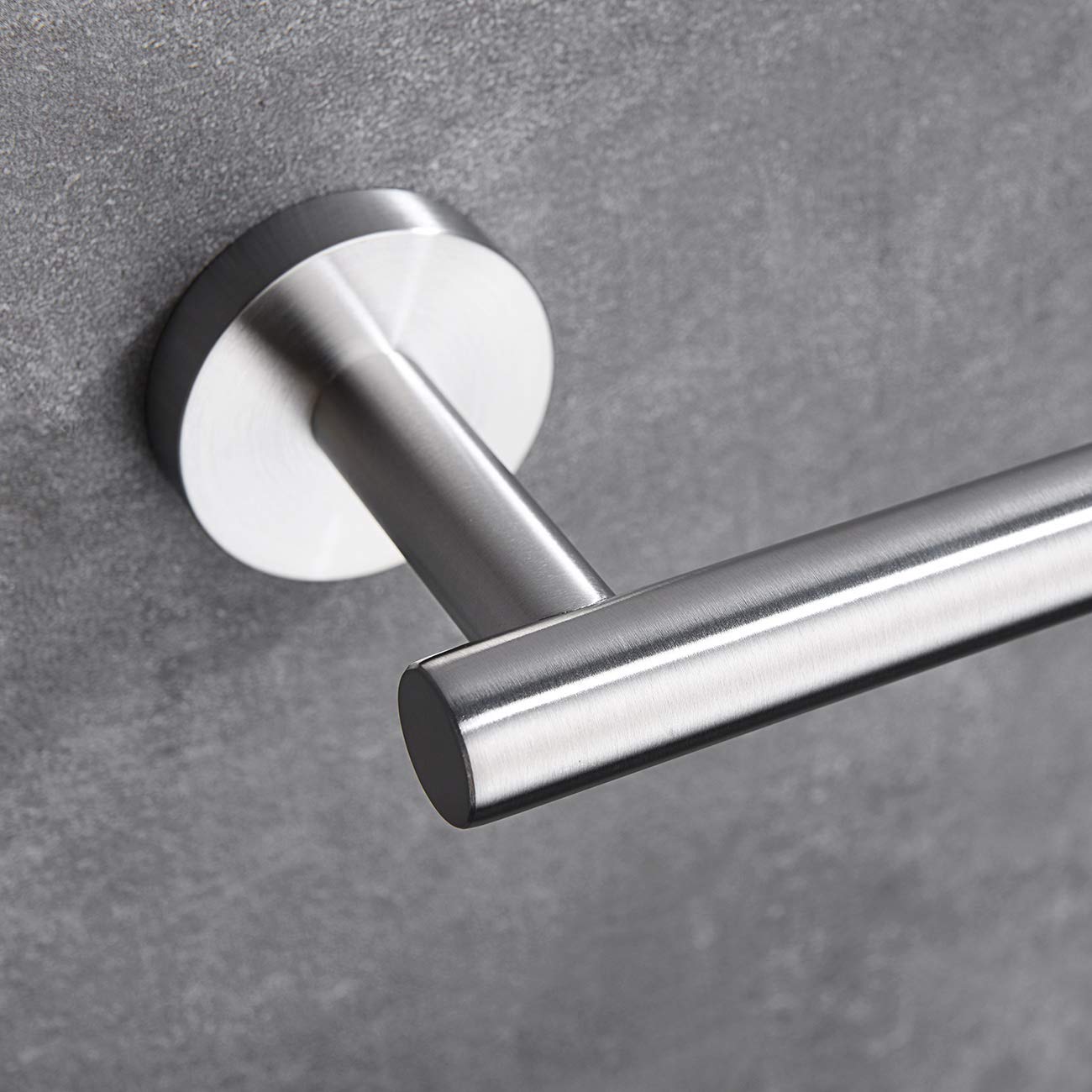 Premium 4-Piece Brushed Stainless Steel Bathroom Accessory Set - Wall Mounted Towel Bar, Hand Towel Rack, Toilet Paper Holder & Robe Hooks (BS100S4-BN) - Modern Bathroom Organization for Homes & Hotels