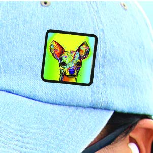 Dean Russo Art Chihuahua Decorative Peel & Stick Patch - Dog Lover Gift, DIY Craft, Jacket & Backpack Embellishment