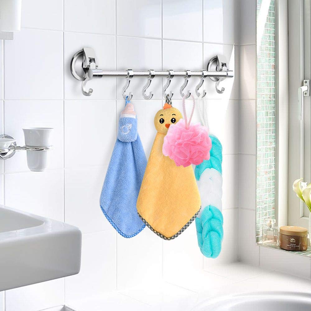 Strong Suction Cup Hooks for Bathroom & Kitchen - Heavy Duty Wall Mounted Organizer for Towels, Robes, Loofahs, Wreaths & Utensils - Sticks to Glass Doors, Windows & Tile Walls - Perfect for Shower, Home & Office Organization