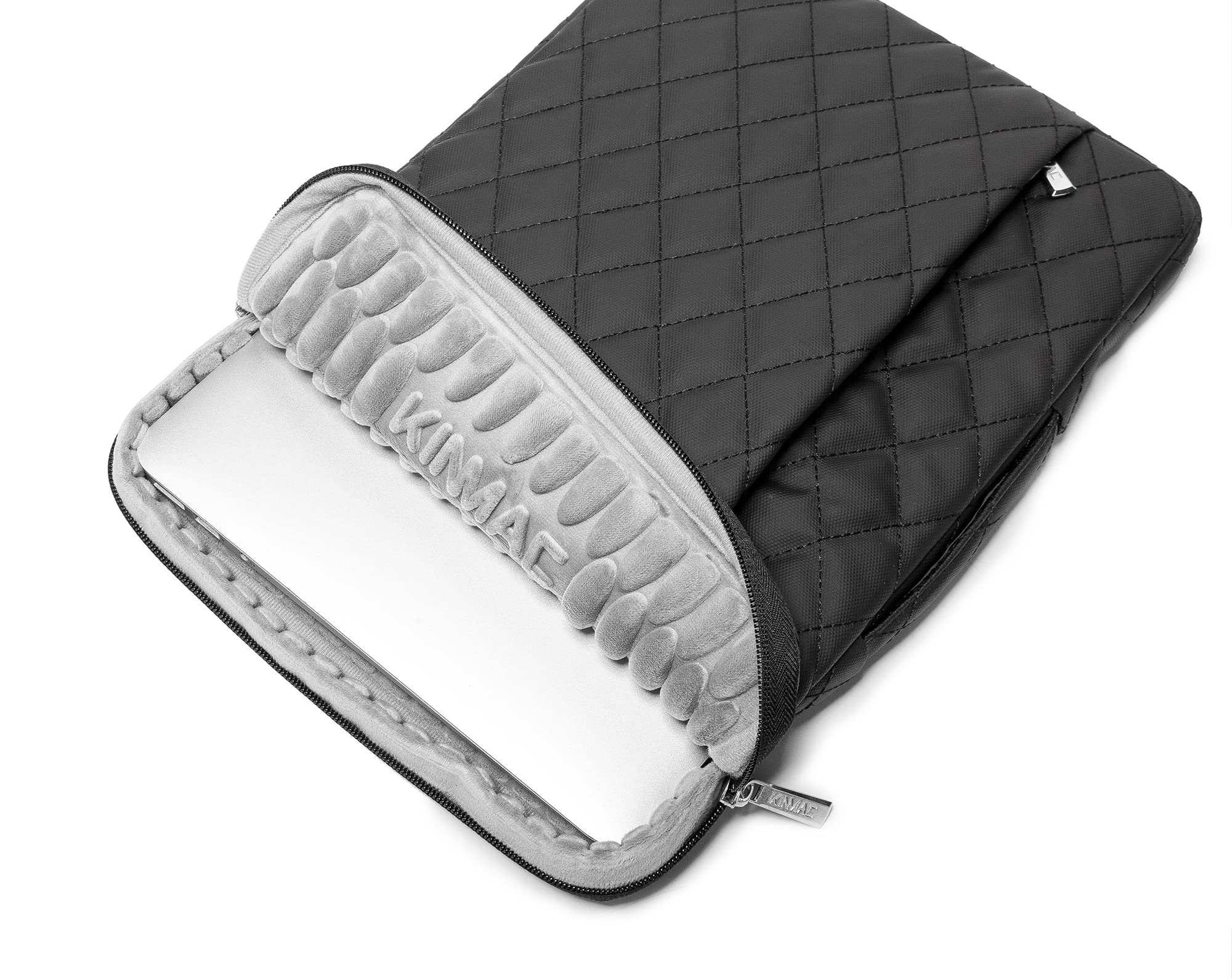 360° Protective Laptop Sleeve with Handle - Black Embroidery Computer Case Bag for MacBook Pro 13