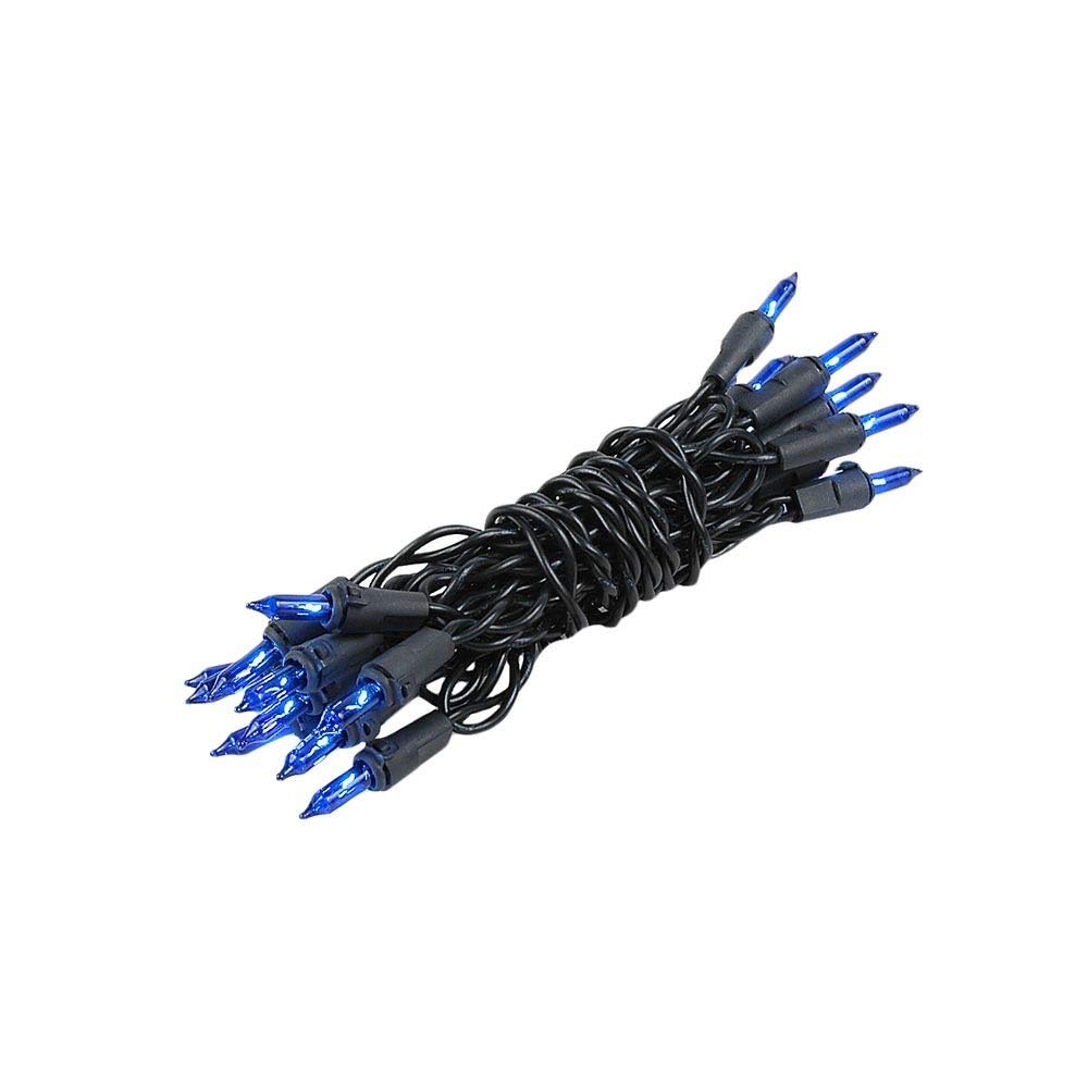 20 Light Blue Christmas Craft Mini String Lights - Non-Connectable Black Wire 8ft - Perfect for Holiday Decorations, DIY Crafts, Party Lighting & Home Accents