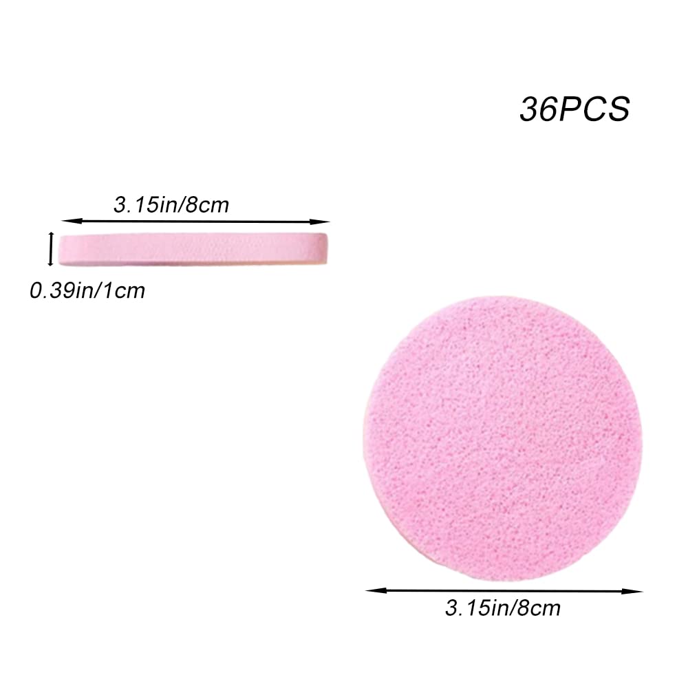36-Piece Compressed Facial Sponges for Makeup & Skincare | Portable Cellulose Makeup Sponges for Cleansing, Exfoliating & Massage | Ideal for Travel, Daily Face Care & Professional Makeup Application