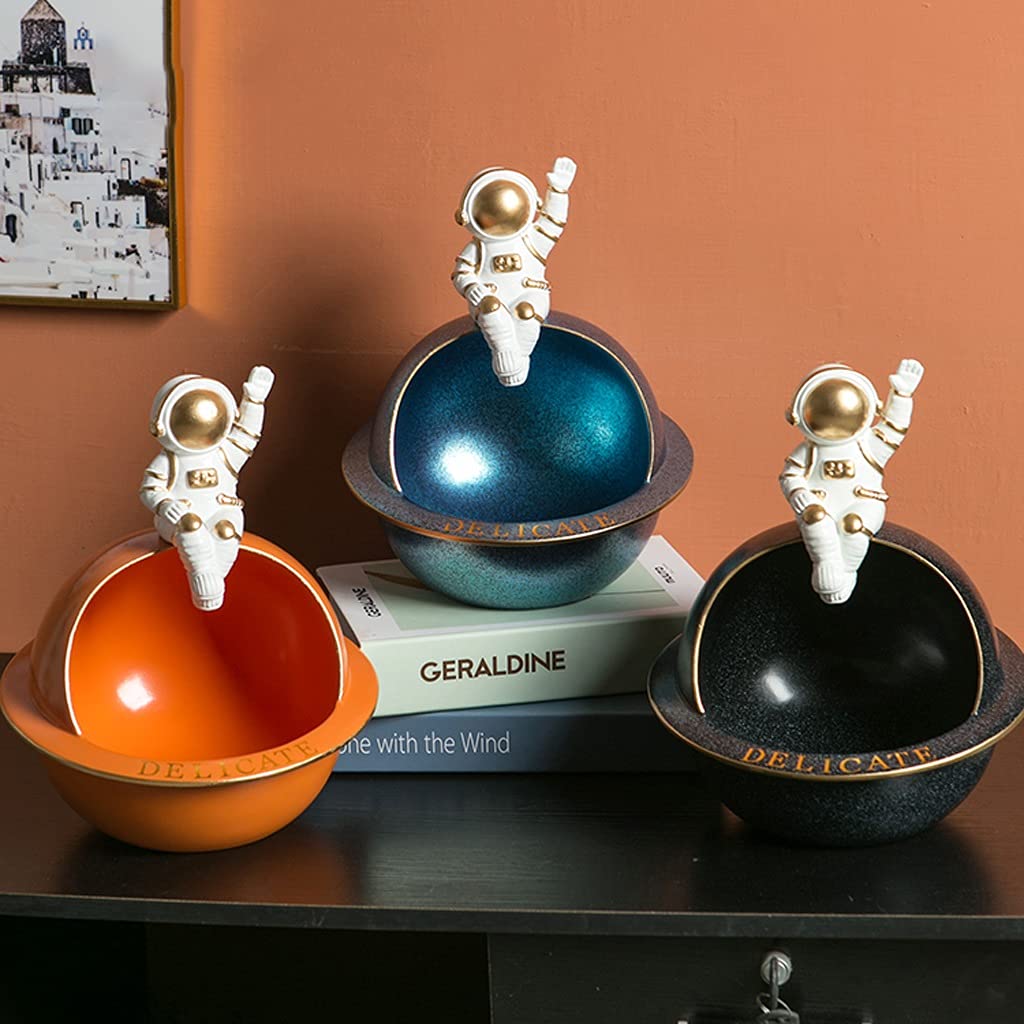 Nordic Luxury Coffee Table Key Tray - Modern Decorative Jewelry Dish & Multifunctional Home Decor | Entryway Organizer for Keys, Watches, Phone & Astronaut Ornaments (Blue) - Perfect for Living Room, Bedroom & Entryway Decor