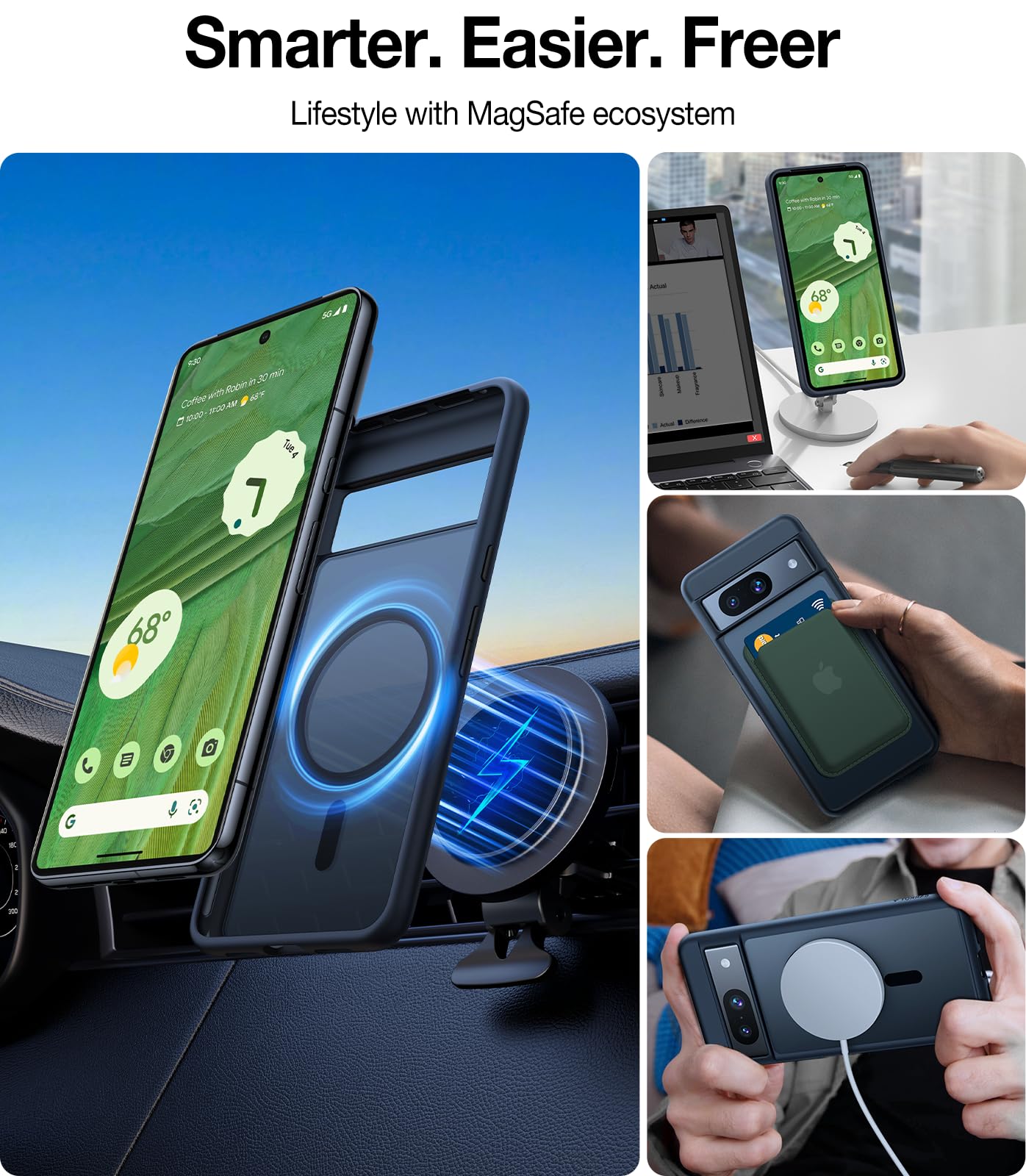 Premium Magnetic Phone Case for Google Pixel 8a - Guardian Mag Protective Cover with Strong Magnet for Secure Mounting | Perfect for Car, Office & Home Use