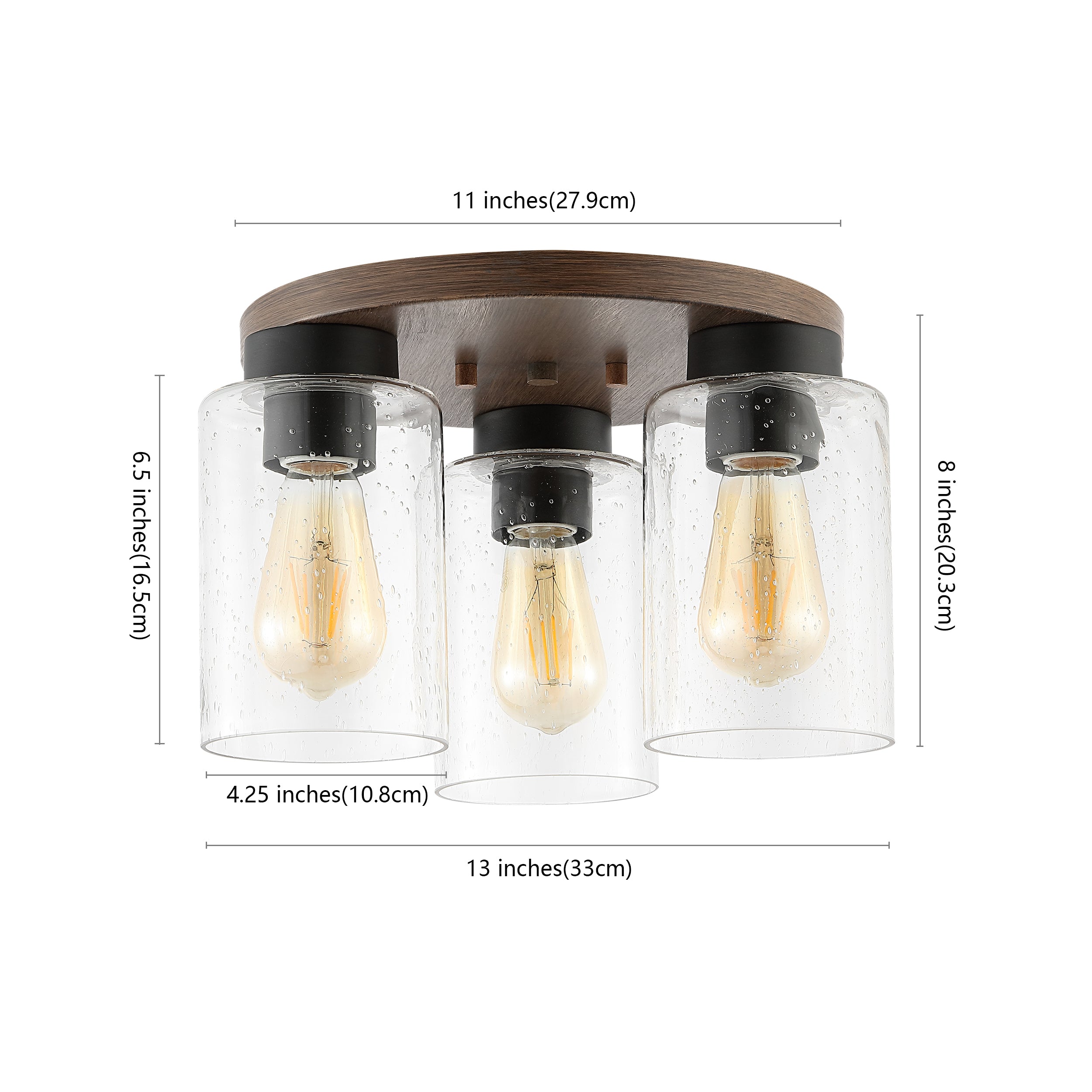 Bohemian Farmhouse LED Semi Flush Mount Light Fixture - 13