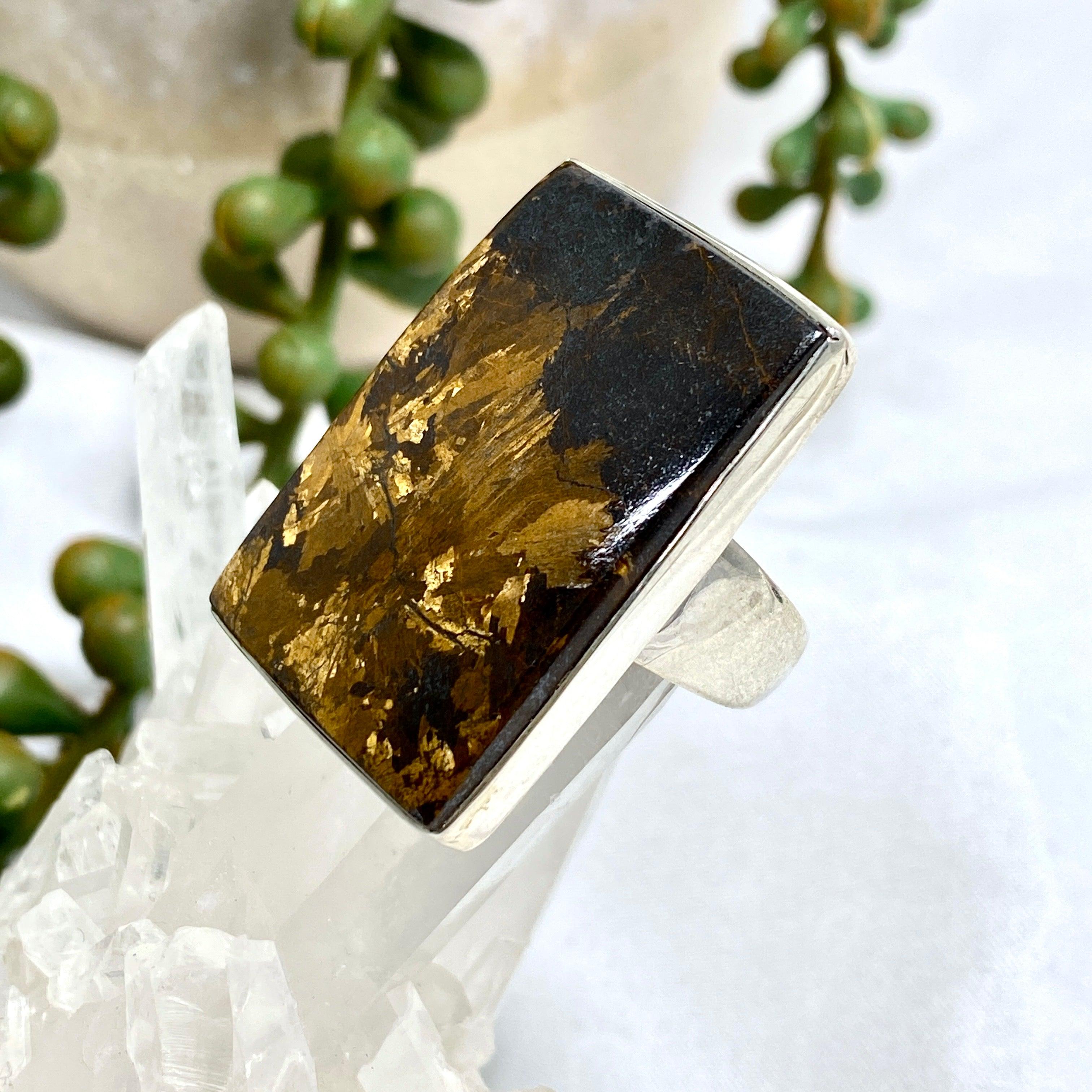 Bronzite Rectangular Ring Size 11 - KRGJ2461 | Elegant Gemstone Jewelry for Women, Perfect for Everyday Wear & Special Occasions