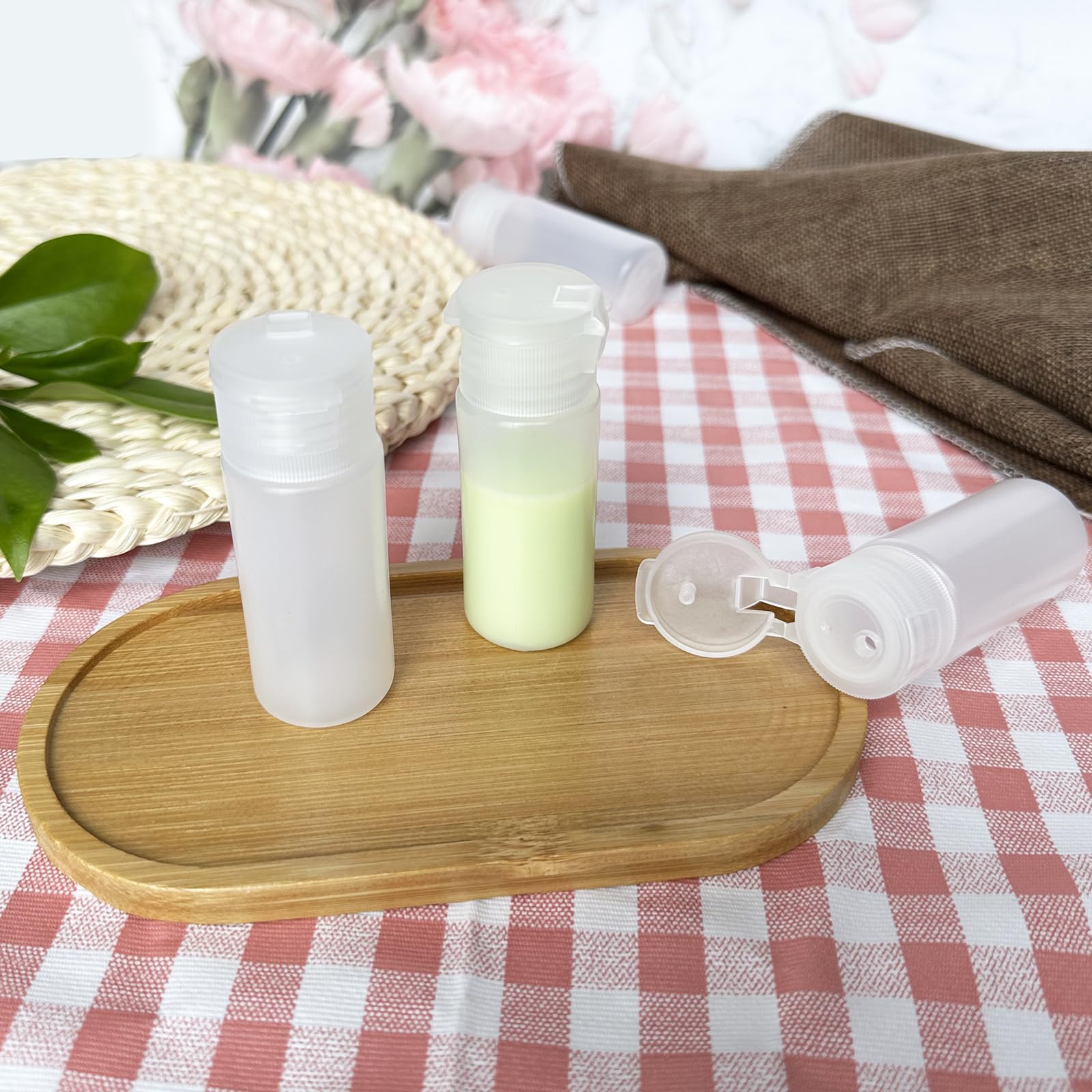 TSA Approved 1oz Leakproof Travel Bottles for Toiletries - 6 Pack Squeezable Refillable Plastic Containers with Labels | Perfect for Airplane Carry-On, Gym Essentials & Mini Beauty Products Storage