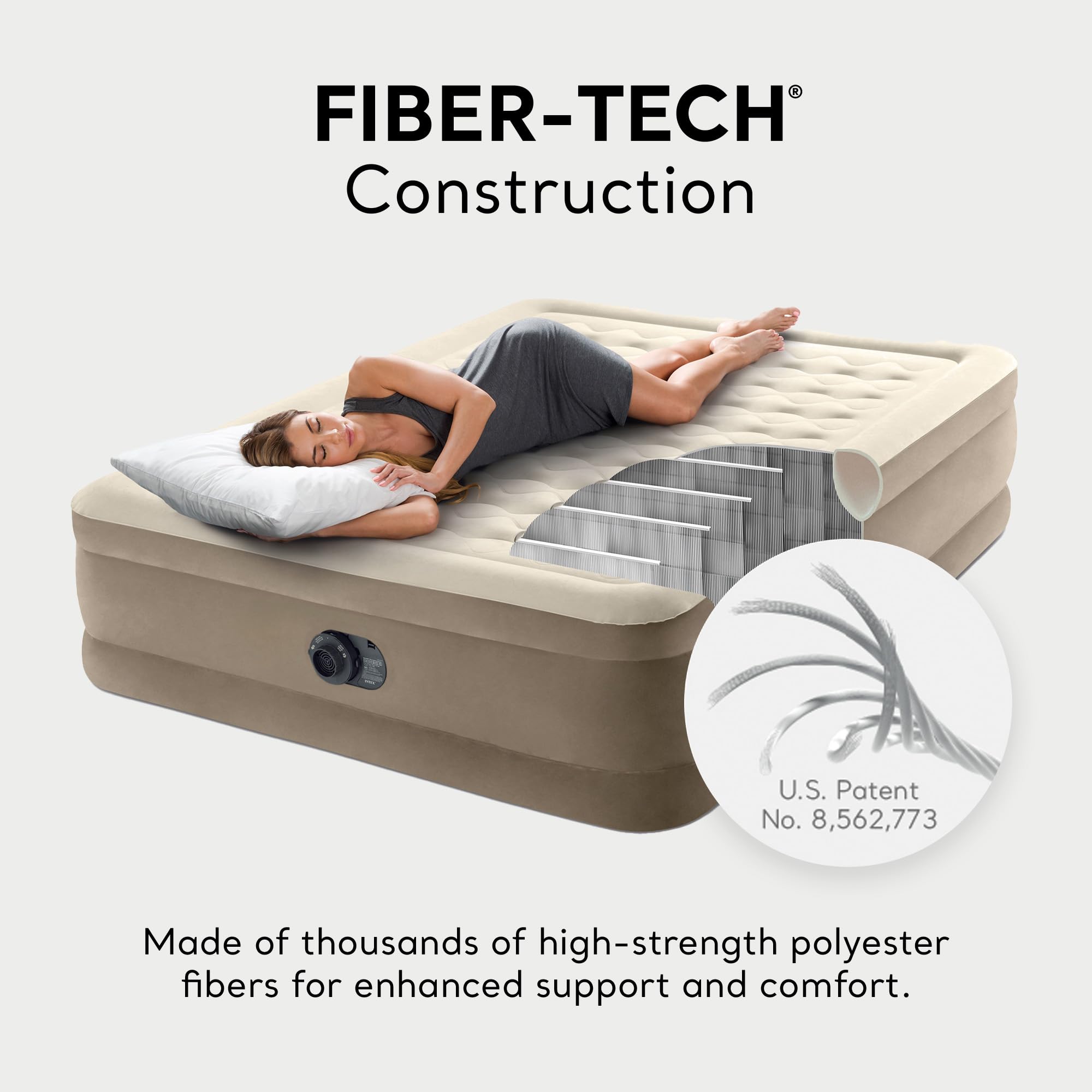 Intex Dura-Beam Deluxe Ultra Plush Queen Air Mattress - 18