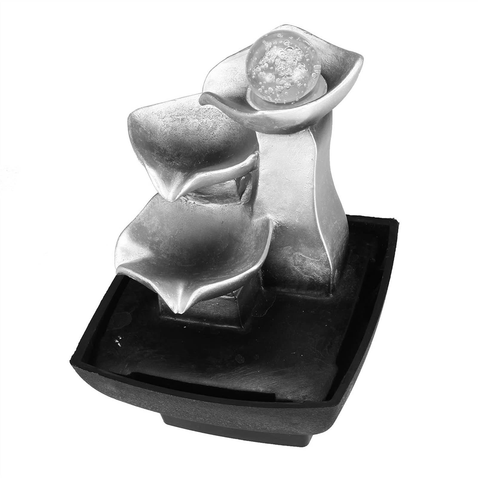 3-Layer Desktop Fountain for Office & Home Decor - Indoor Waterfall Tabletop Fountain with Rockery Design, Lucky Decoration for Stress Relief & Feng Shui | Perfect for Work Desks, Living Rooms & Meditation Spaces