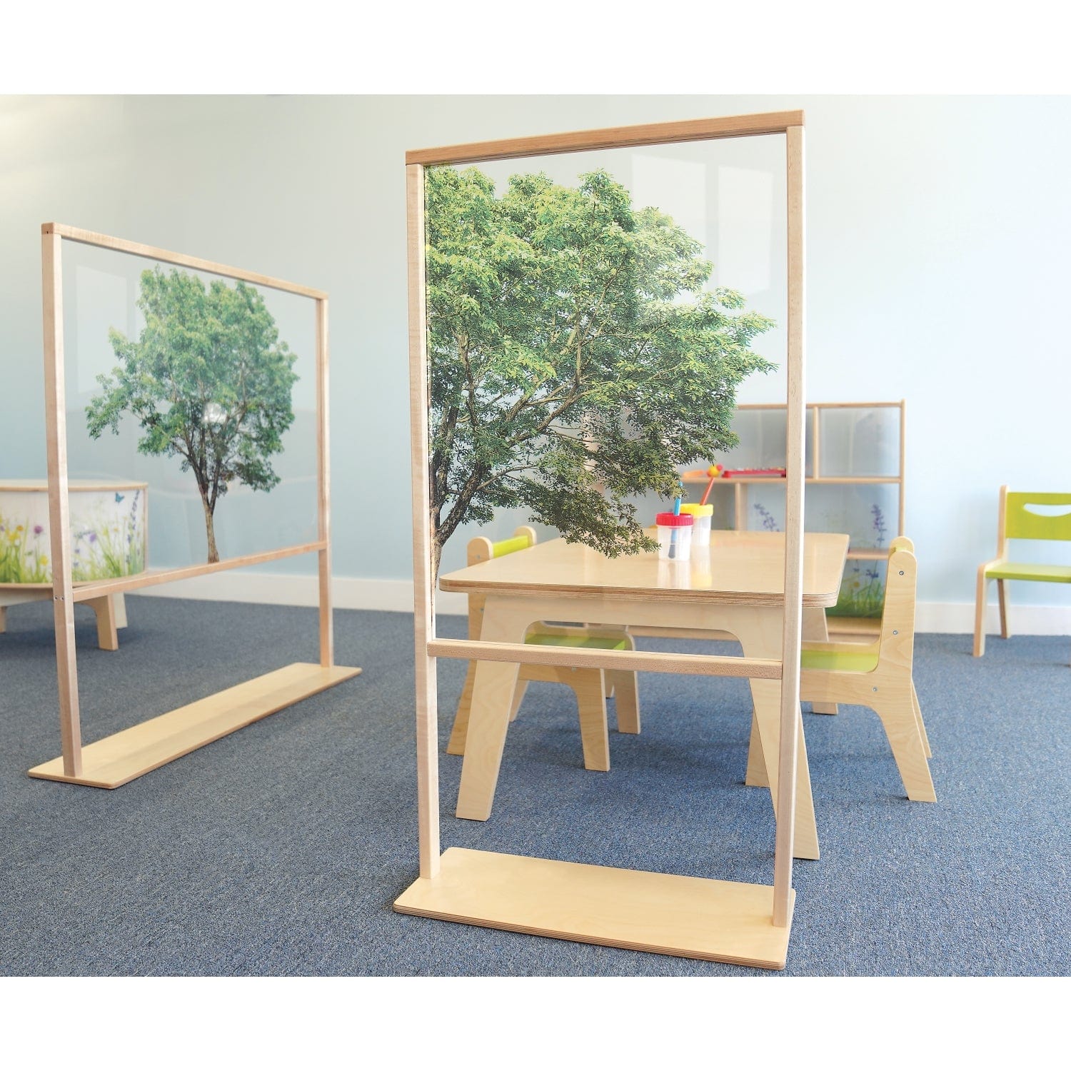 Nature View Floor Standing Partition 25W - Privacy Screen Divider with Natural Design for Office, Home, and Event Spaces - Perfect for Workspaces, Living Rooms, and Conference Areas