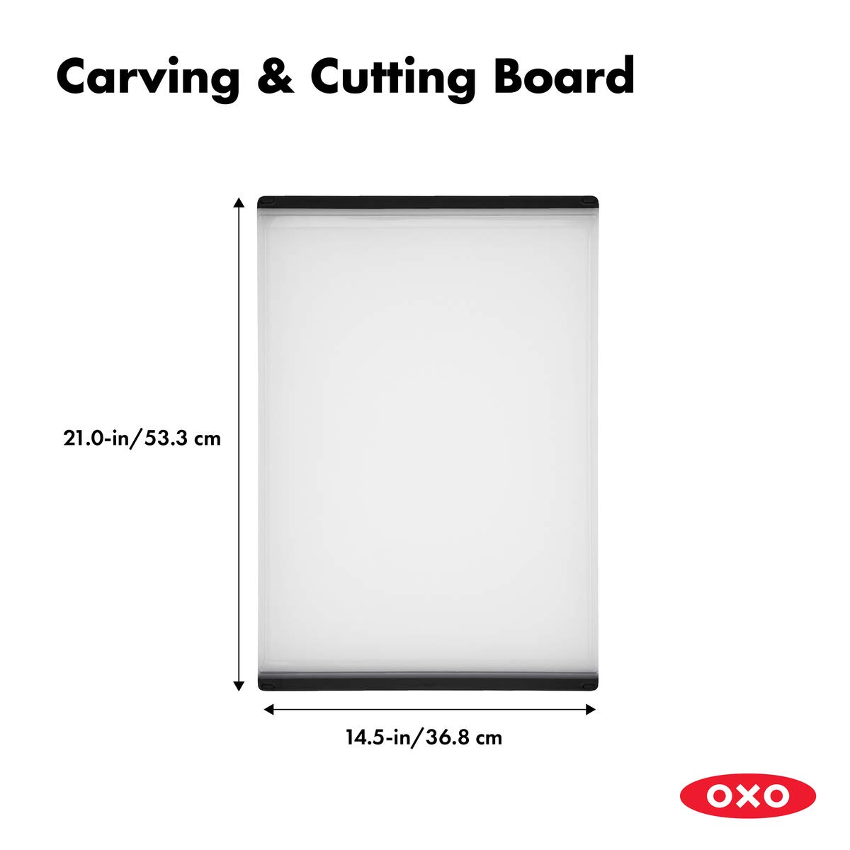 OXO Good Grips Plastic Carving & Cutting Board Set - 2-Piece Non-Slip Kitchen Cutting Boards for Meat, Vegetables & Fruits - Perfect for Meal Prep & Home Cooking