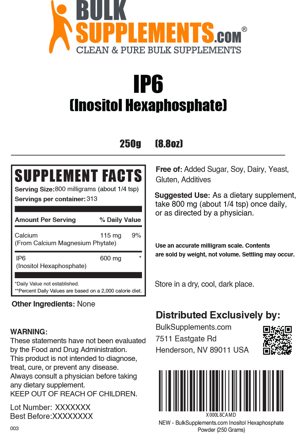 Premium IP6 (Inositol Hexaphosphate) Powder Supplement - 100% Pure & Vegan-Friendly for Immune Support & Cellular Health - Ideal for Smoothies, Juices & Wellness Routines