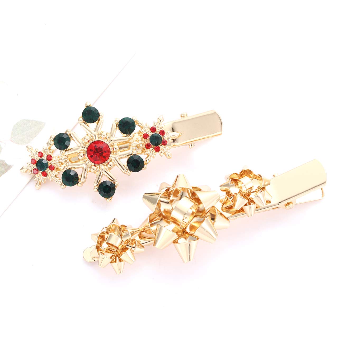 4/5PCS Christmas Hair Clips for Women - Rhinestone Snowflake & Christmas Bulb Light Hairpins, Festive Alligator Hair Clip Set, Holiday Party Hair Accessories, Perfect Gift for Xmas & New Year (Style A) - Great for Christmas Parties, Family Gatherings & Festive Celebrations