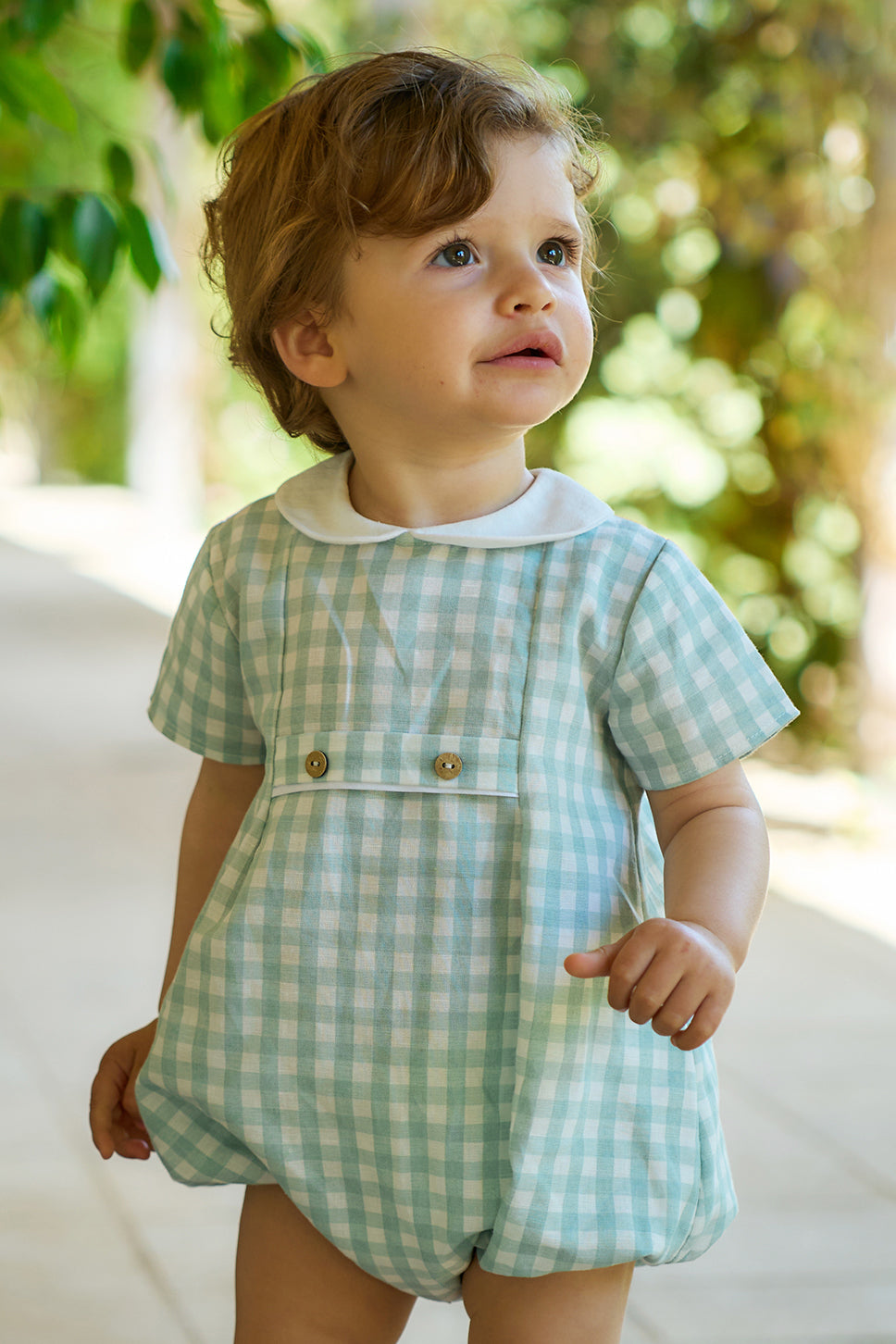 Griffin Sage Green Gingham Romper for Women - Summer Casual Jumpsuit with Pockets | Perfect for Beach, Picnic & Outdoor Activities