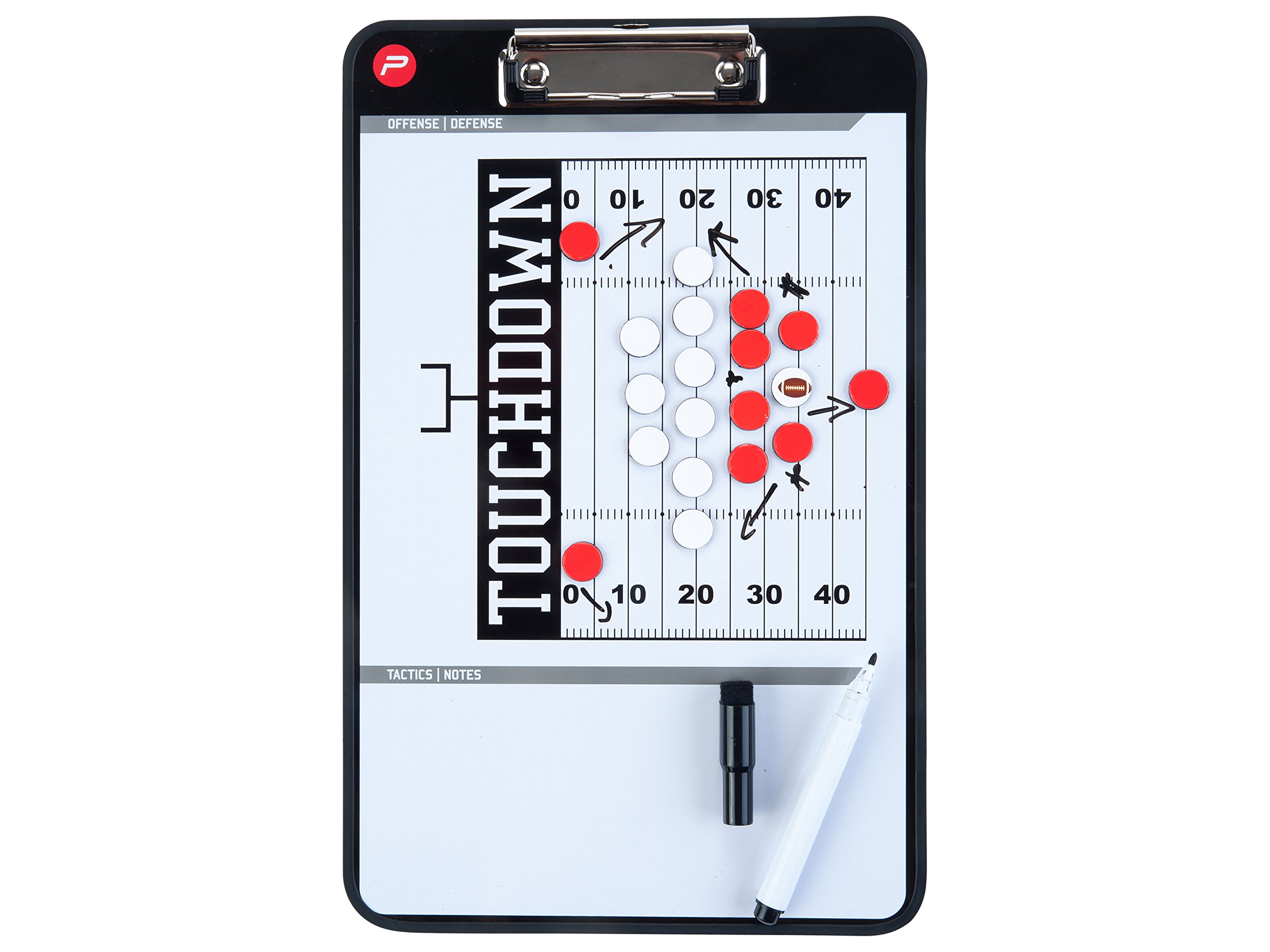 Pure2Improve Double-Sided Magnetic Football Dry-Erase Coaching Board - Perfect for Playbook Strategies, Team Training & Game Planning