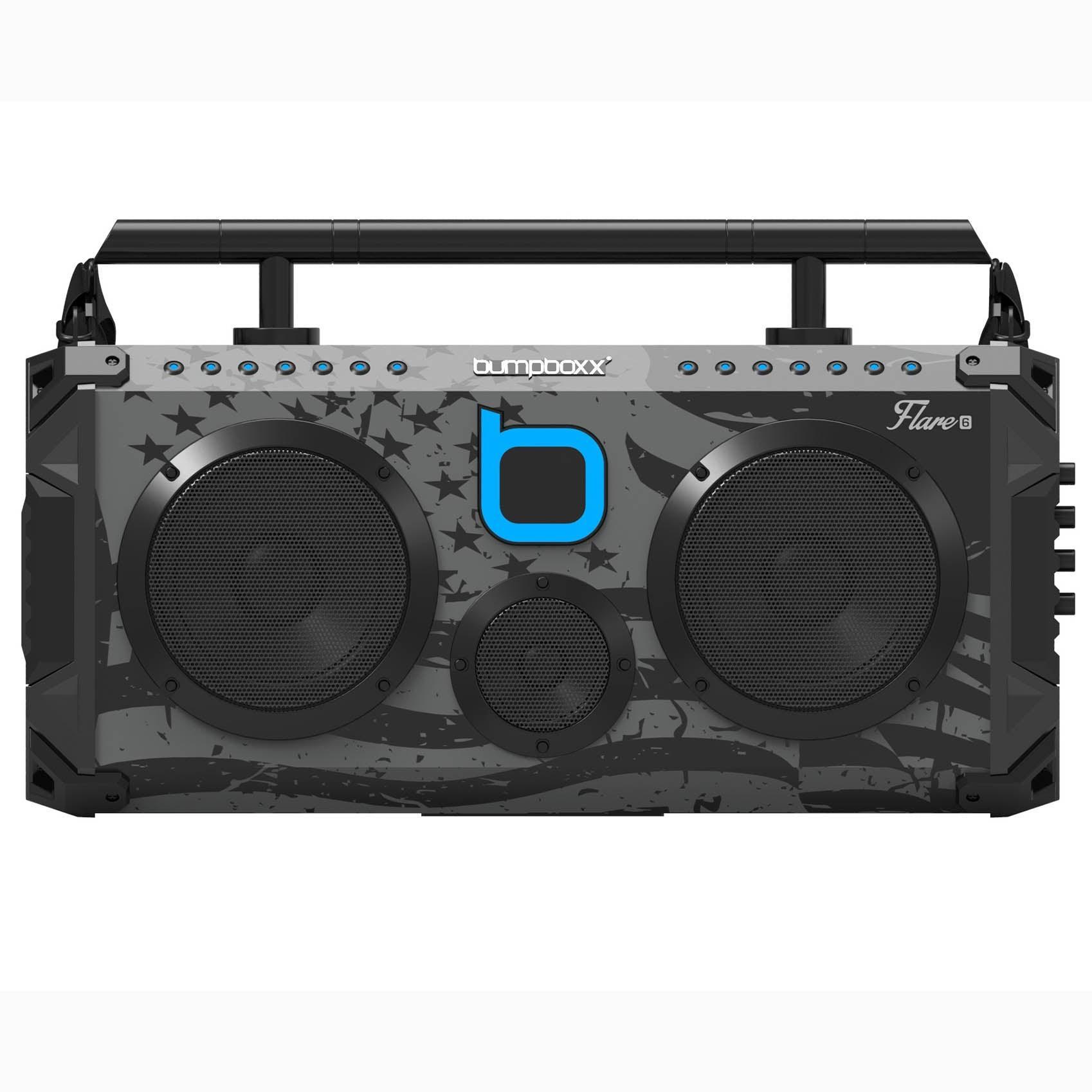 Custom Bumpboxx Flare6 Portable Bluetooth Boombox - Wireless Speaker for Outdoor Parties, Beach, Pool & Home Entertainment