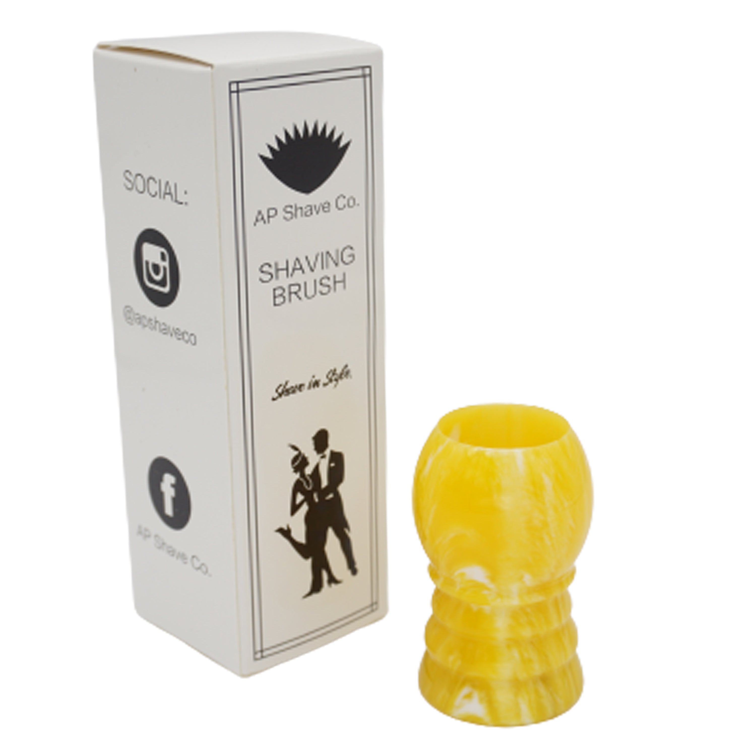 Premium Lemon Drop Handcrafted Shaving Brush Handle - Fits 24mm & 26mm Knots - Perfect for Wet Shaving & Grooming Kits - Luxury Bathroom Accessory for Men