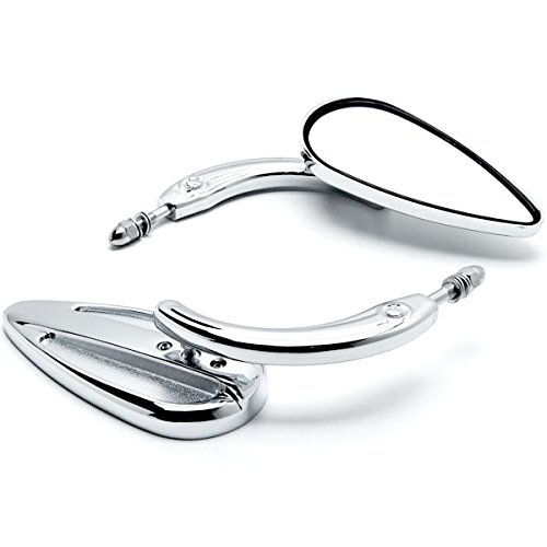 Universal Chrome Motorcycle Mirrors for Harley Davidson Electra Glide Classic - Krator Adjustable Rearview Bike Mirrors for Cruisers, Touring & Street Bikes (Enhances Safety & Style on Long Rides & City Commutes)