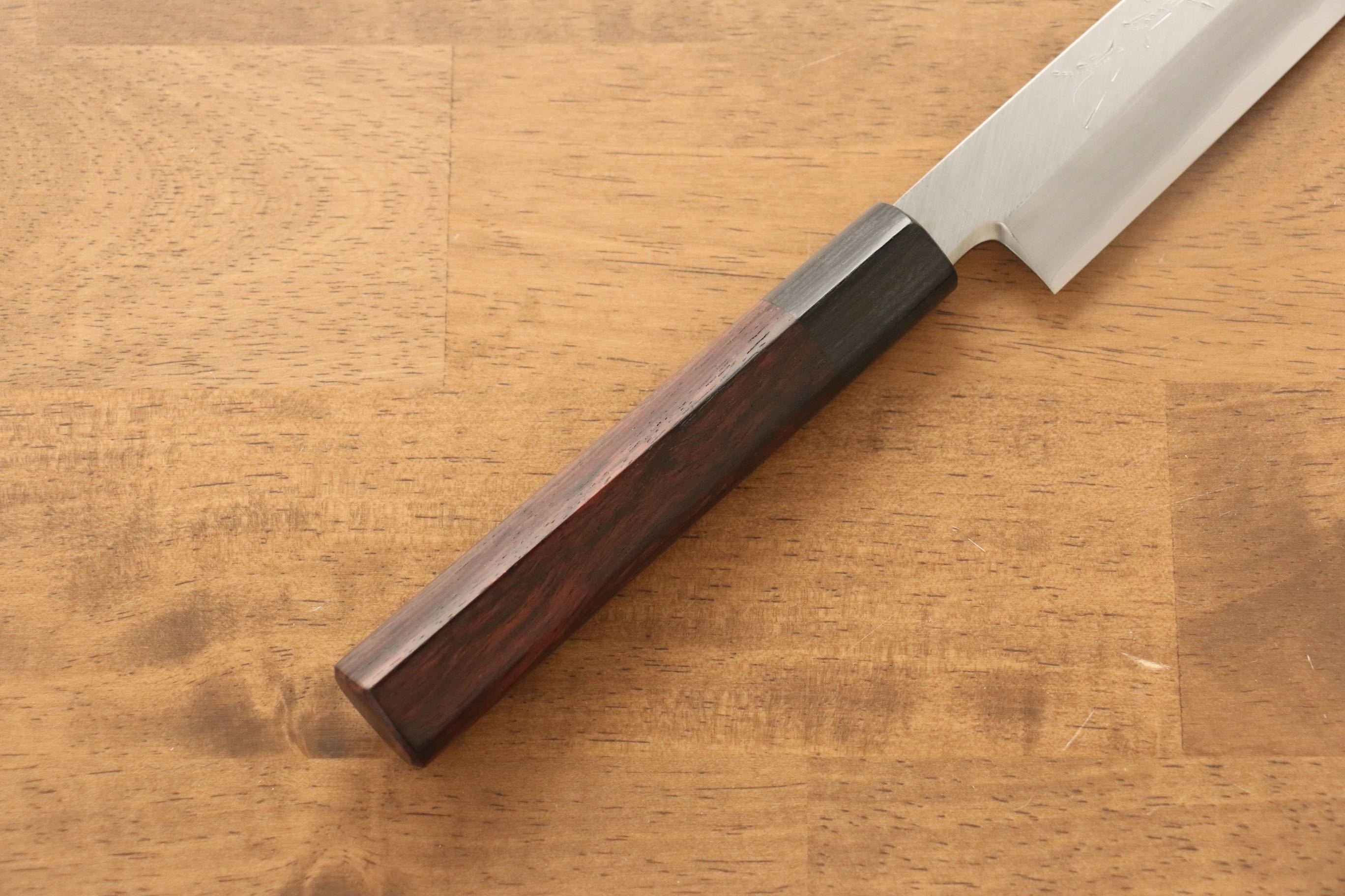 Premium Jikko Silver Steel No.3 Yanagiba Sushi Knife 210mm - Japanese Shitan Handle - Professional Sushi & Sashimi Chef Knife for Precision Cutting & Food Presentation