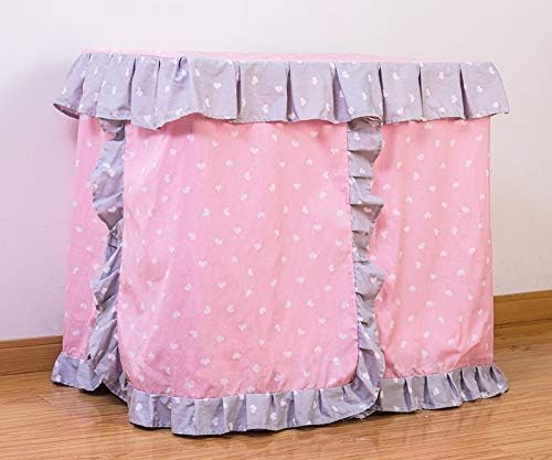 Princess Pink Grey White Heart Pet Dog Handmade Bed House with Candy Pillow - Medium Size Cozy Sleeping Spot for Small Dogs, Puppies & Cats - Perfect for Bedroom, Living Room or Pet Travel Carrier