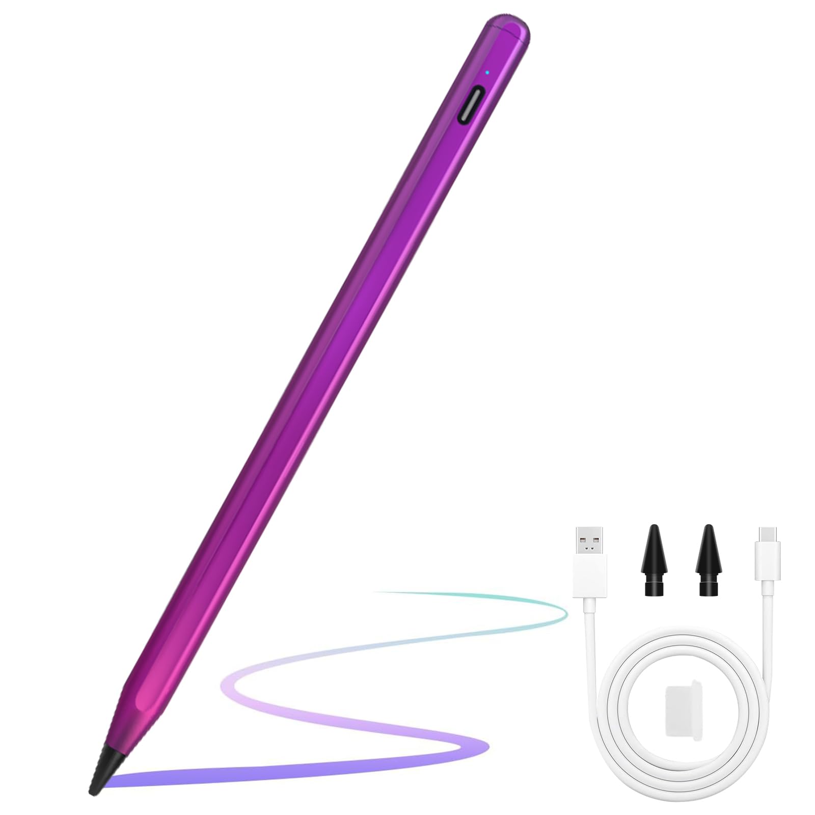 Premium Stylus Pen for iPad 10th & 9th Generation - Active Pencil with Palm Rejection Technology, Compatible with Apple iPad 2018-2023 Models (10/9/8/7/6th Gen, iPad Pro 12.9/11