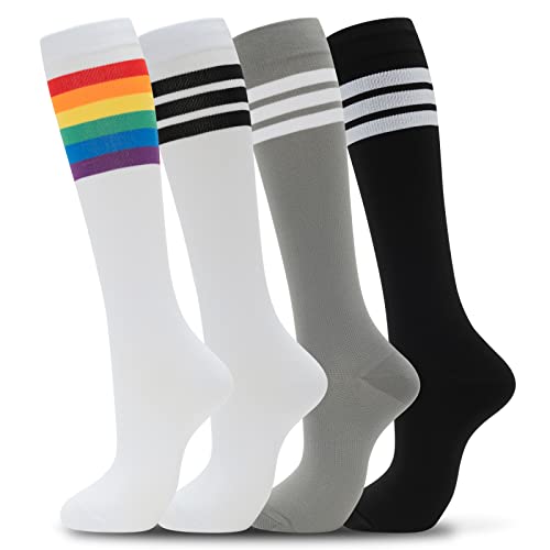 07-4pairs-rainbow/White/Gray/Black