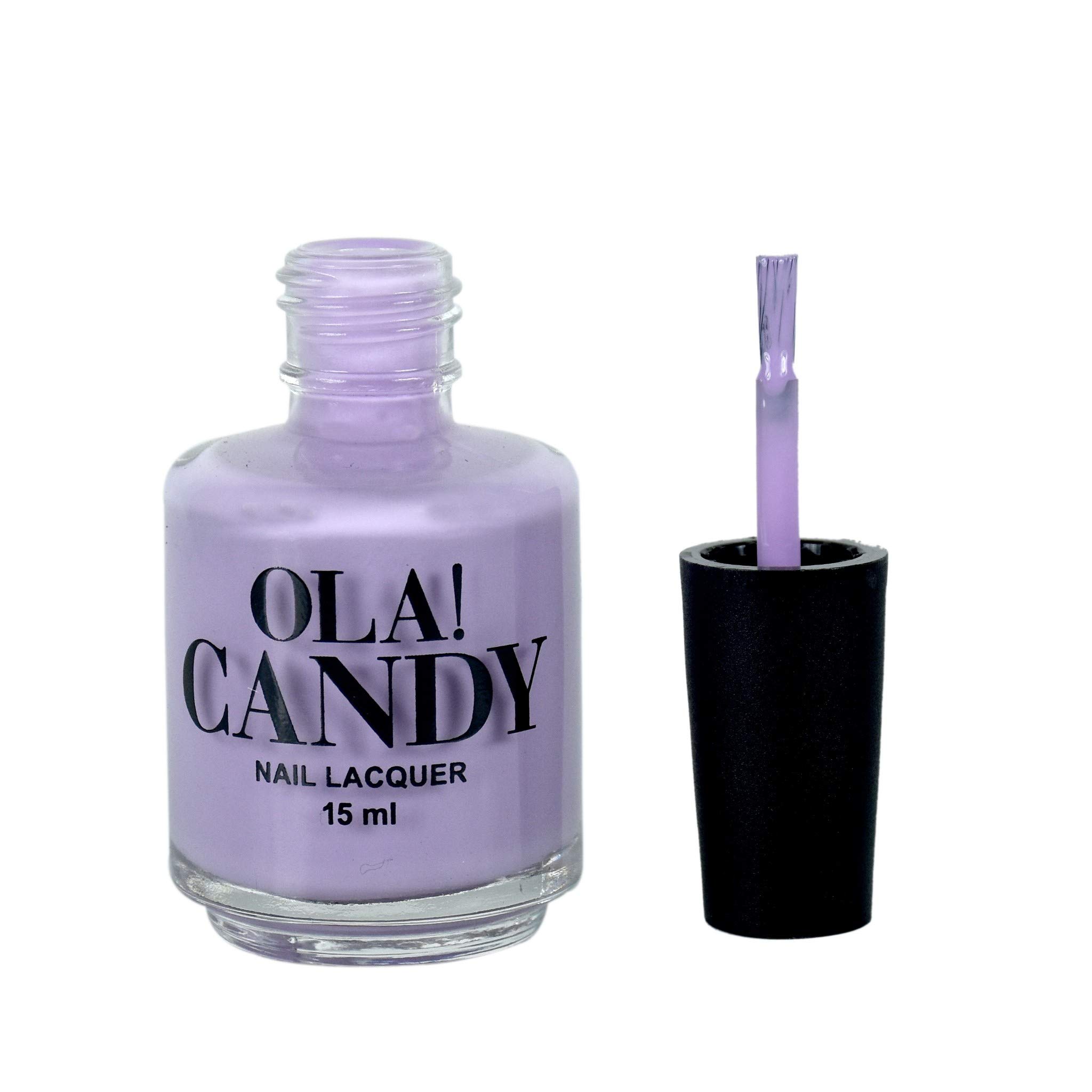 Ola Candy Nail Polish - Glossy Finish Lite Purple (15ml) - Long Lasting Vegan Nail Lacquer for Manicure & Pedicure | Perfect for Parties, Weddings & Everyday Wear