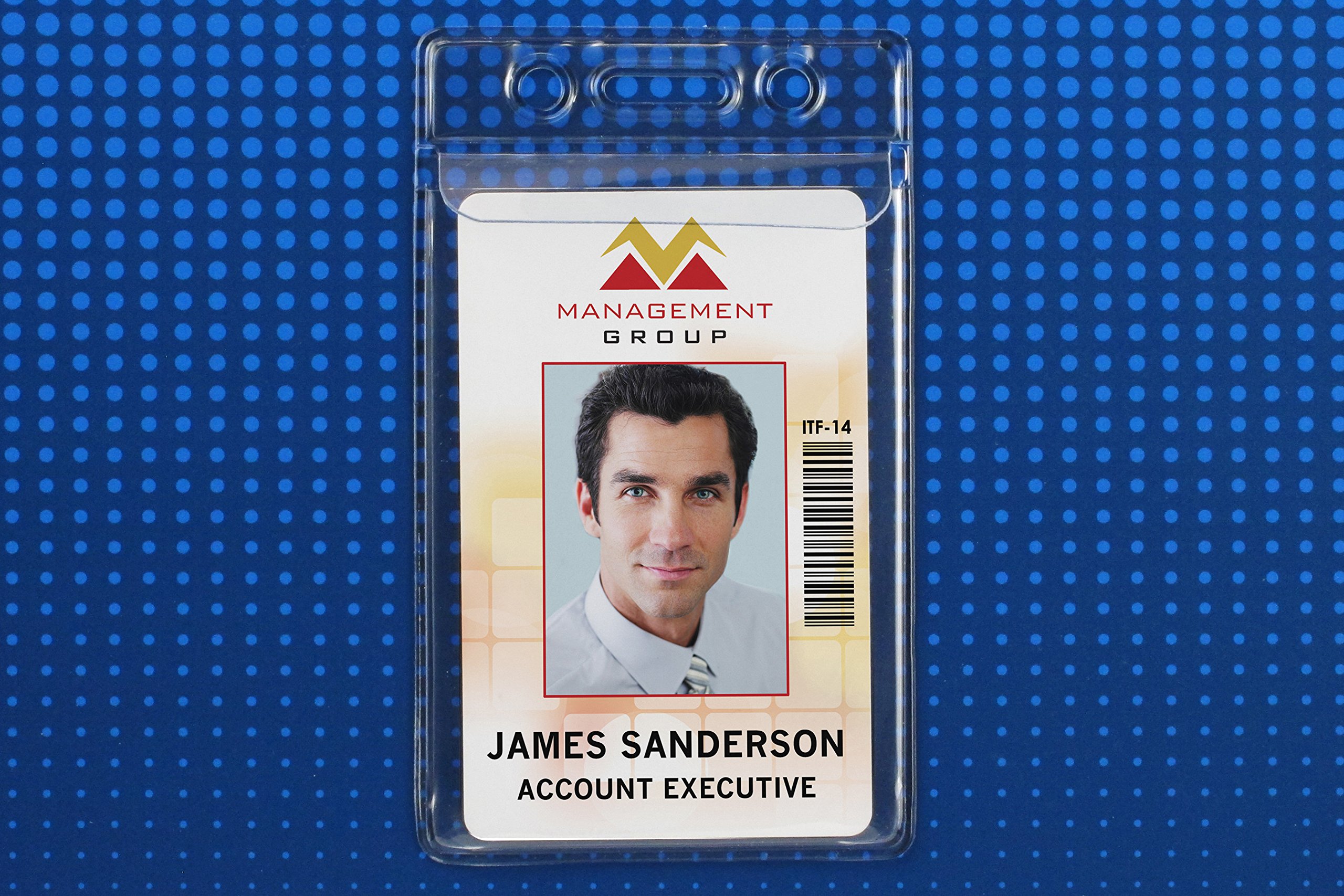 Specialist ID 100 Clear Vertical Badge Holders With Fold Over Top Flap - Premium Plastic ID Card Holders for Security, Events & Workplace Identification