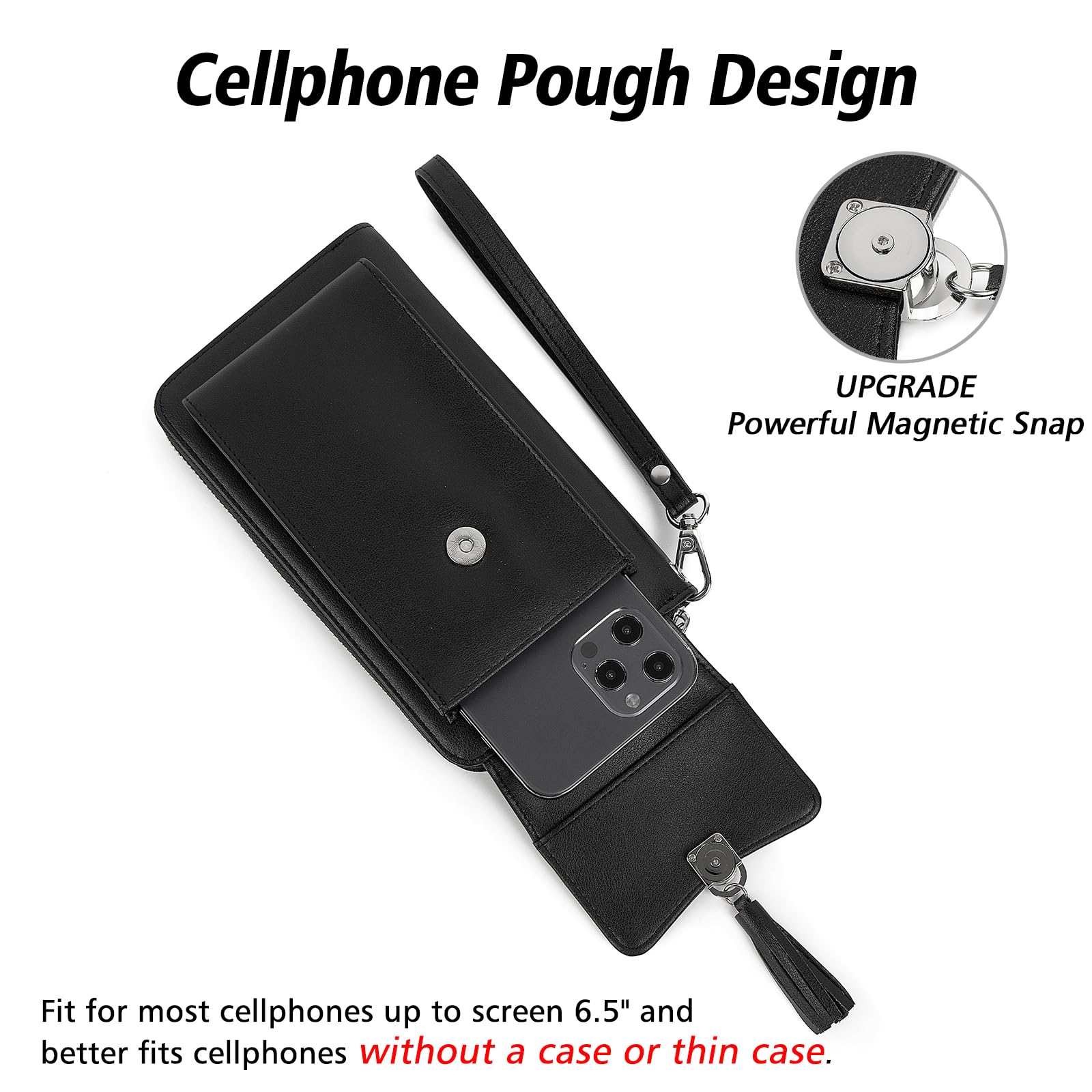 Pearl Angeli RFID Blocking Crossbody Phone Bag for Women - Small Wallet Purse with Adjustable Shoulder Strap, Holds Cellphone & Credit Cards | Perfect for Travel, Shopping & Everyday Use